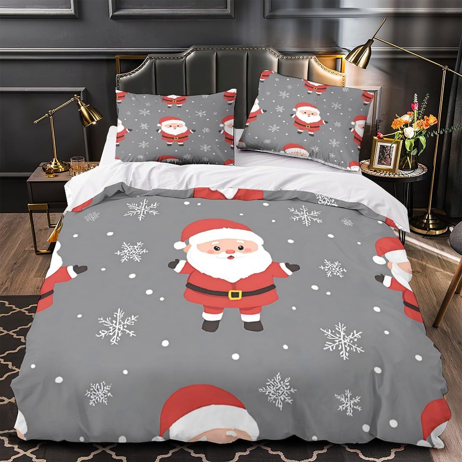 Housse de couette Noël ultra douce en microfibre hypoallergénique premium