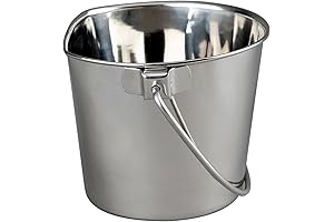 Heavy Duty 2-Quart Stainless Steel Flat Bottom Milking Bucket