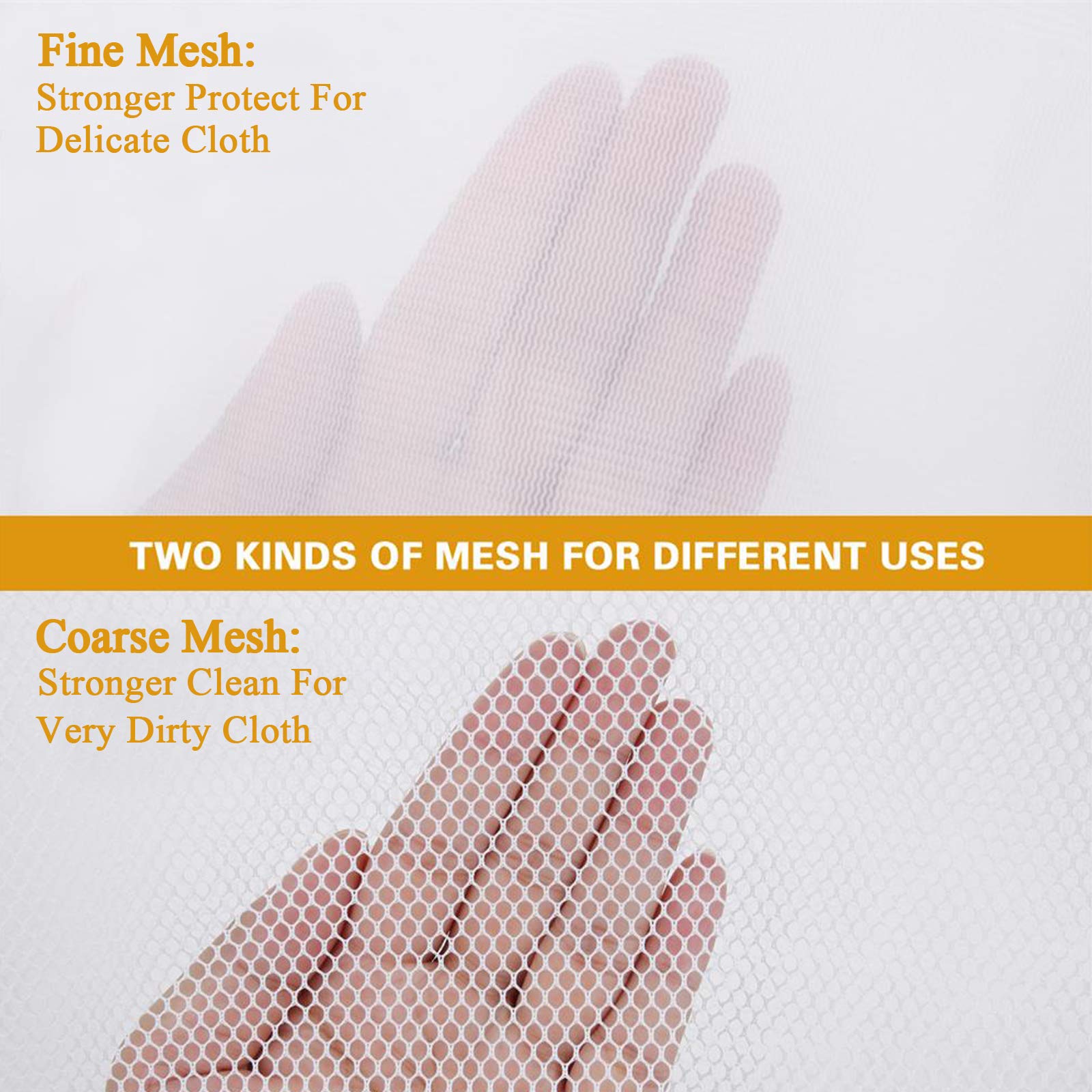 Mesh Laundry Bag 5 Pack with Fine Mesh & Coarse Mesh, OUYOOLE Pouches of Textile for Washing Machine, Laundry Wash Bag for Travel, Delicates, Baby Clothes, Lingerie, Socks