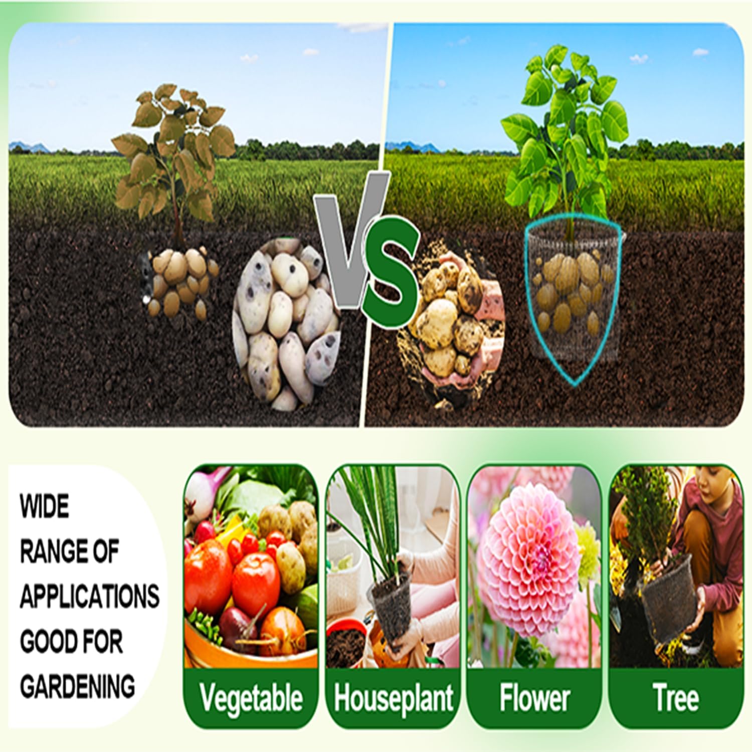 10PCS Plant Go-pher and V-ole Wire Baskets 5 Gallon, 5 Gallon Plant Root Go-pher Baskets for Underground Brand