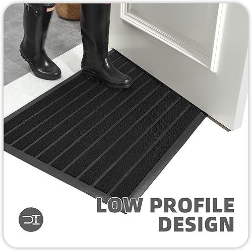 Miniatura 2 de Color&Geometry Tapete de puerta de exterior para entrada exterior, entrada de casa, puerta delantera exterior, goma mate de bienvenida, resistente,