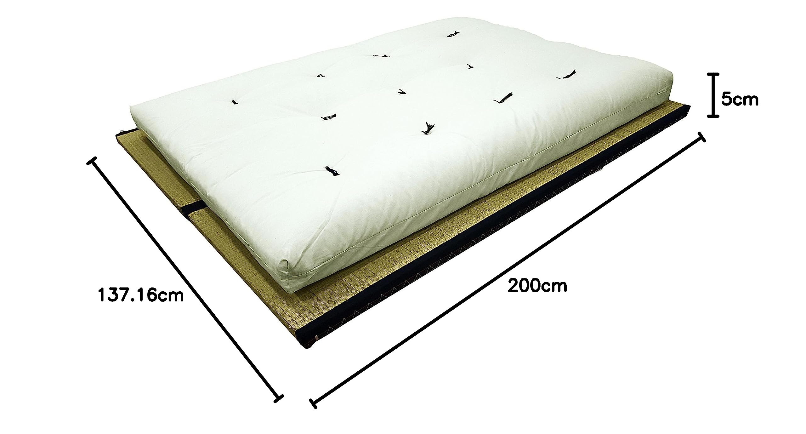 Combinazione 2 tatamis (80x200x5,5cm) futon Cotone (140x200x14cm)