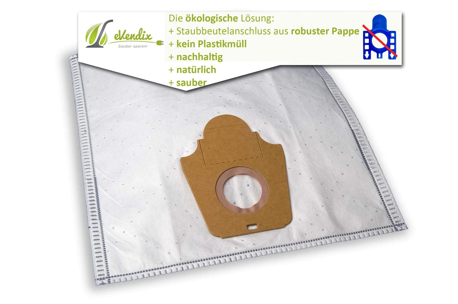 EVendix 10 Sacchetti Per Aspirapolvere + 2 Microfiltri + 2 Filtri Motore Per EIO Nova Plus - Simili Originali N.6 E 6a