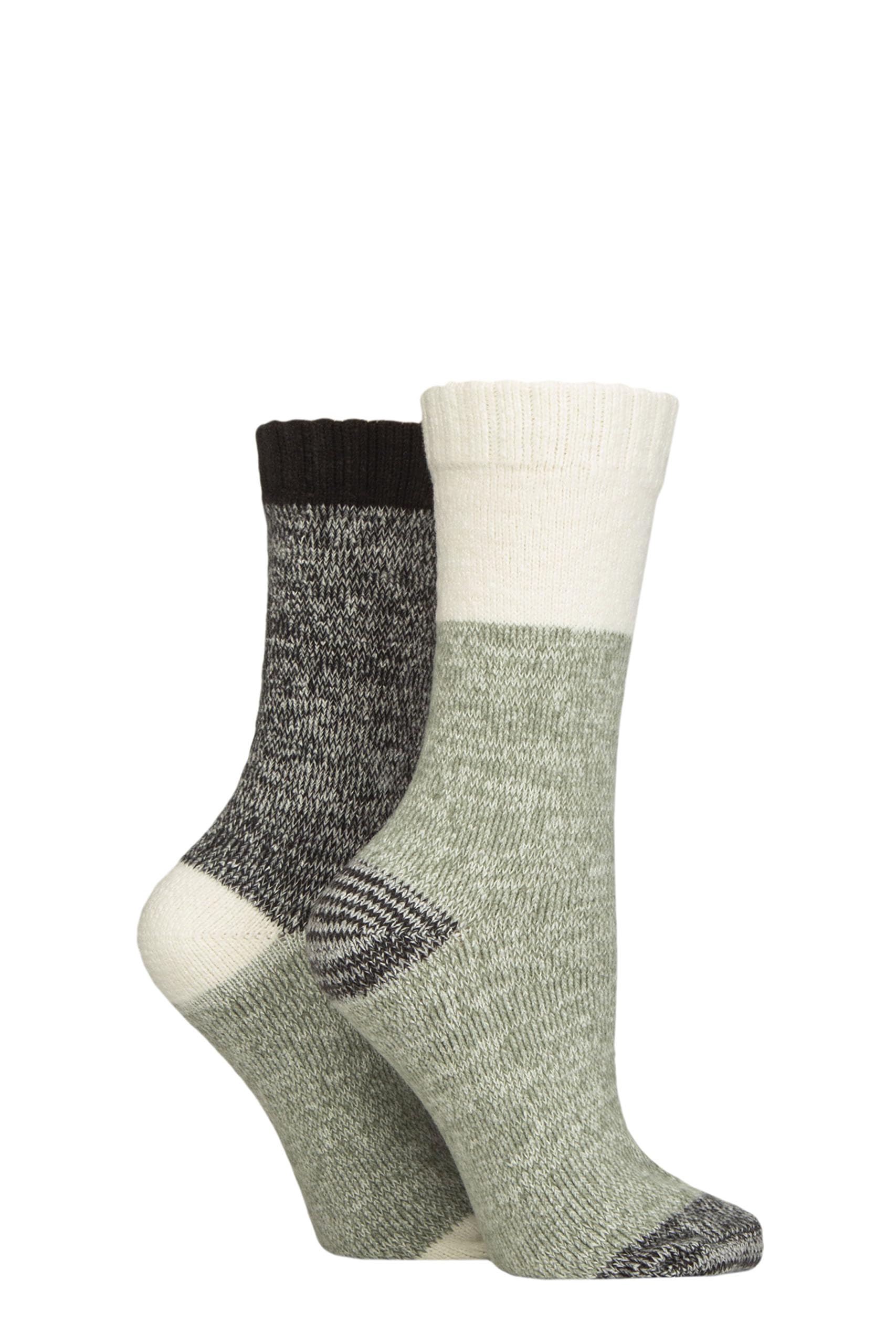 SockShop Ladies Soft Boot Socks -Cosy Socks for the Outdoors, Walking, Hiking & Trekking in a Multipack of 2 Pairs Size 4-8 (UK, Numeric, 4, 8, Regular, Regular, Light Pine)