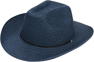 Sombrero de vaquero Romance Masculino Verano Vintage Sombrero de Vaquero Occidental Sólido Cordón Protección Solar Playa Weave Sombrero Hombres Al Aire Libre