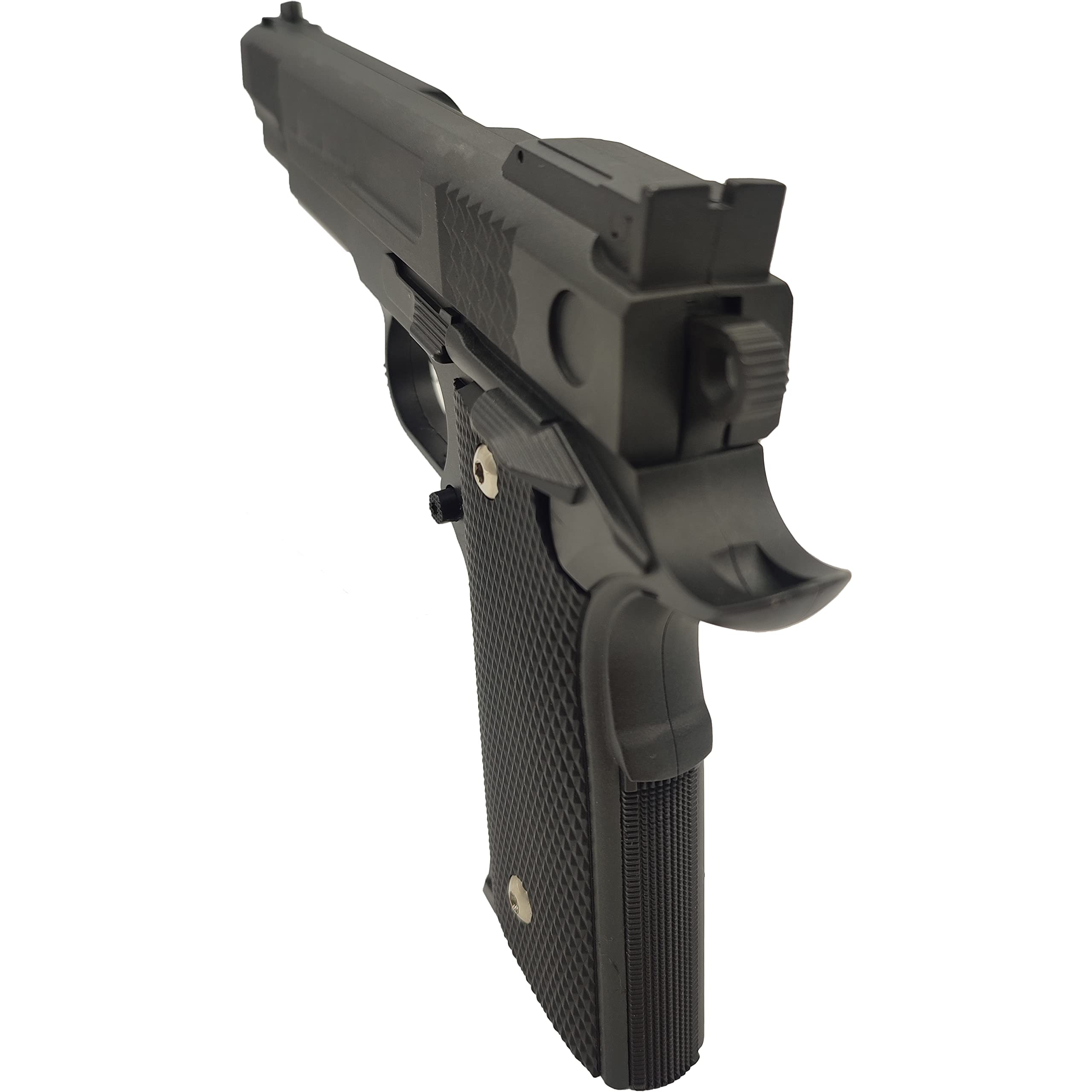 Pistola de Muelle Airsoft W.945 / Color: Negro/Material: Metal/Potencia: 0.5 Joule/Viene con Funda de cinturón CQC