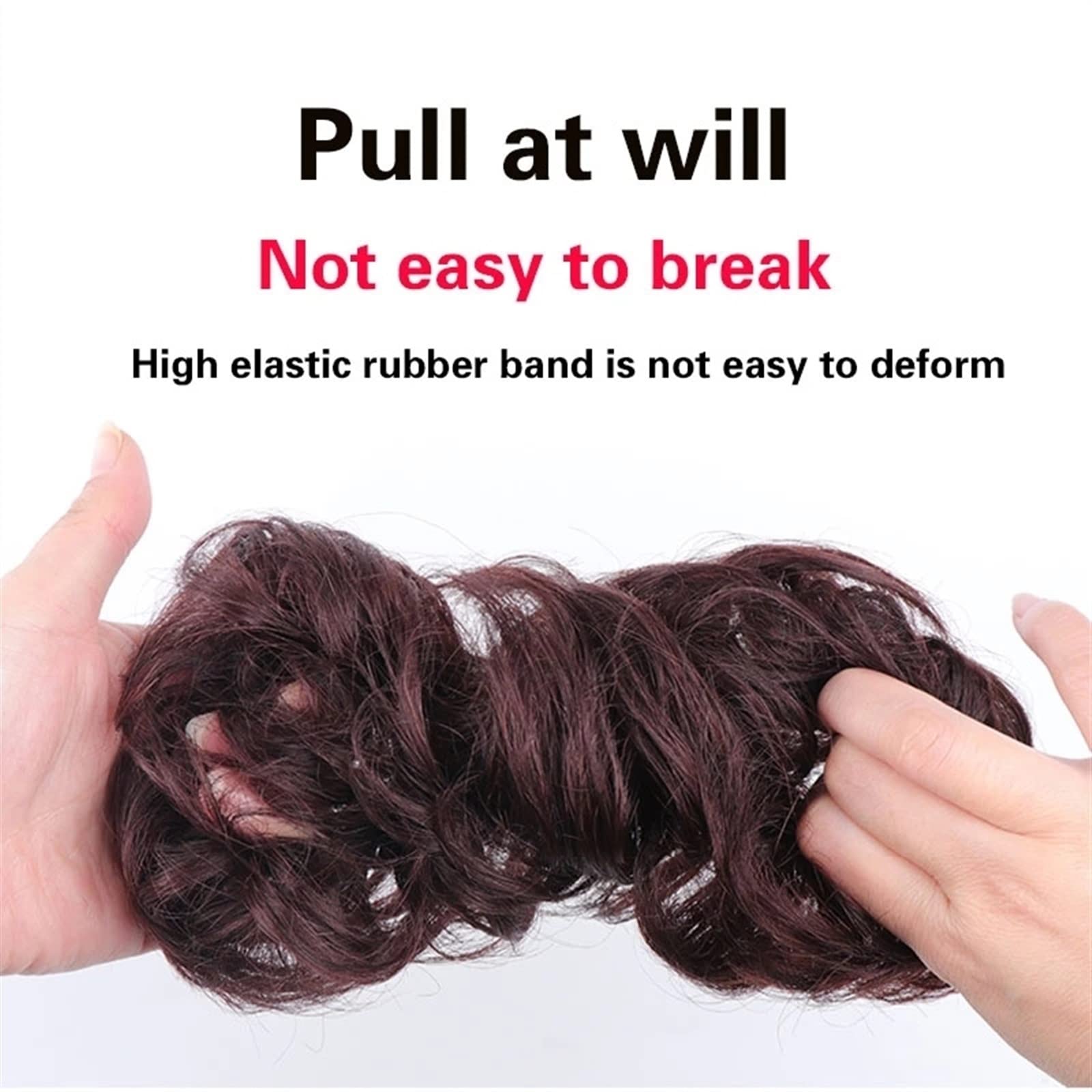 Moño para mujer, moño desordenado, pieza de cabello, moño para el cabello, cola de caballo, moño, cabello humano brasileño, rizado, ondulado, desordenado, extensiones de cabello para mujeres, moño