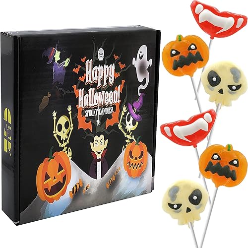 Paletas de Halloween, dulces espeluznantes, ideales para rellenar bolsas de Halloween, envueltos individualmente