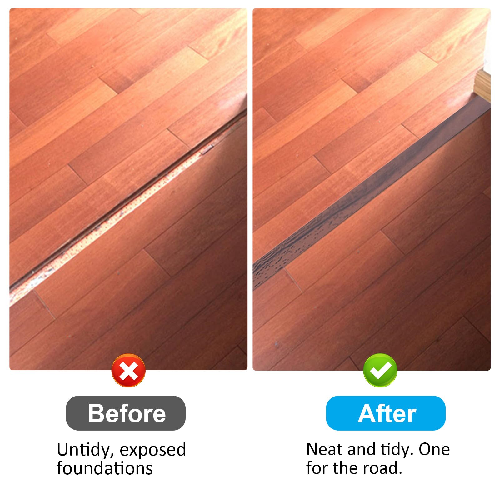 Perfil de transición autoadhesivo, ancho de 50 mm, autoadhesivo, tira de transición de PVC en T, flexible en forma de T, tiras de transición para laminado/MDF y suelos de madera (nogal, 5 m)