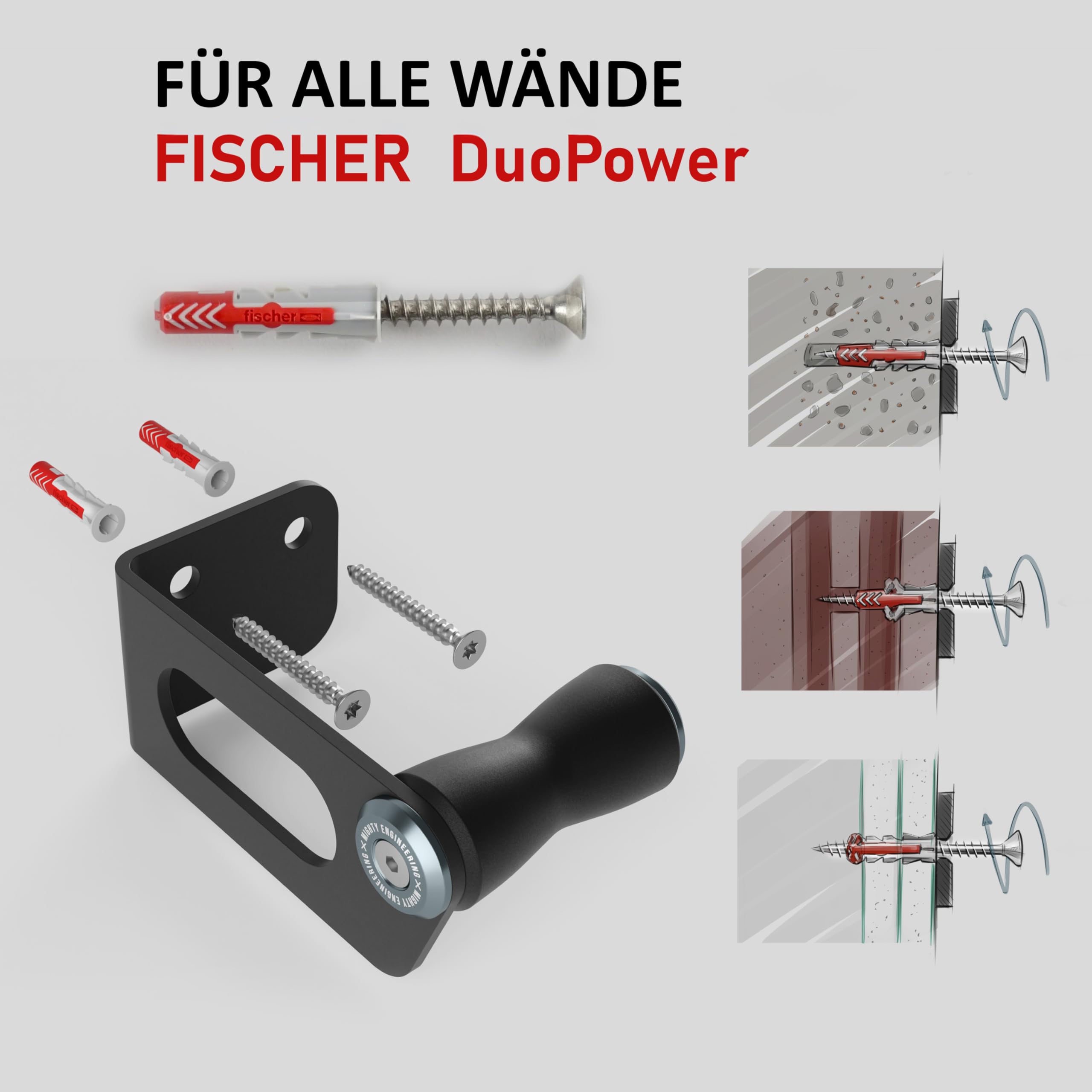 LOCK-UP Fahrrad Wandhalterung – Vertikale Bike-Aufbewahrung mit Felgenschutz, abschließbarer Schloss-Öse, für Rennrad, MTB & E-Bike – robuste Wandhalter für Wohnung, Keller & Garage