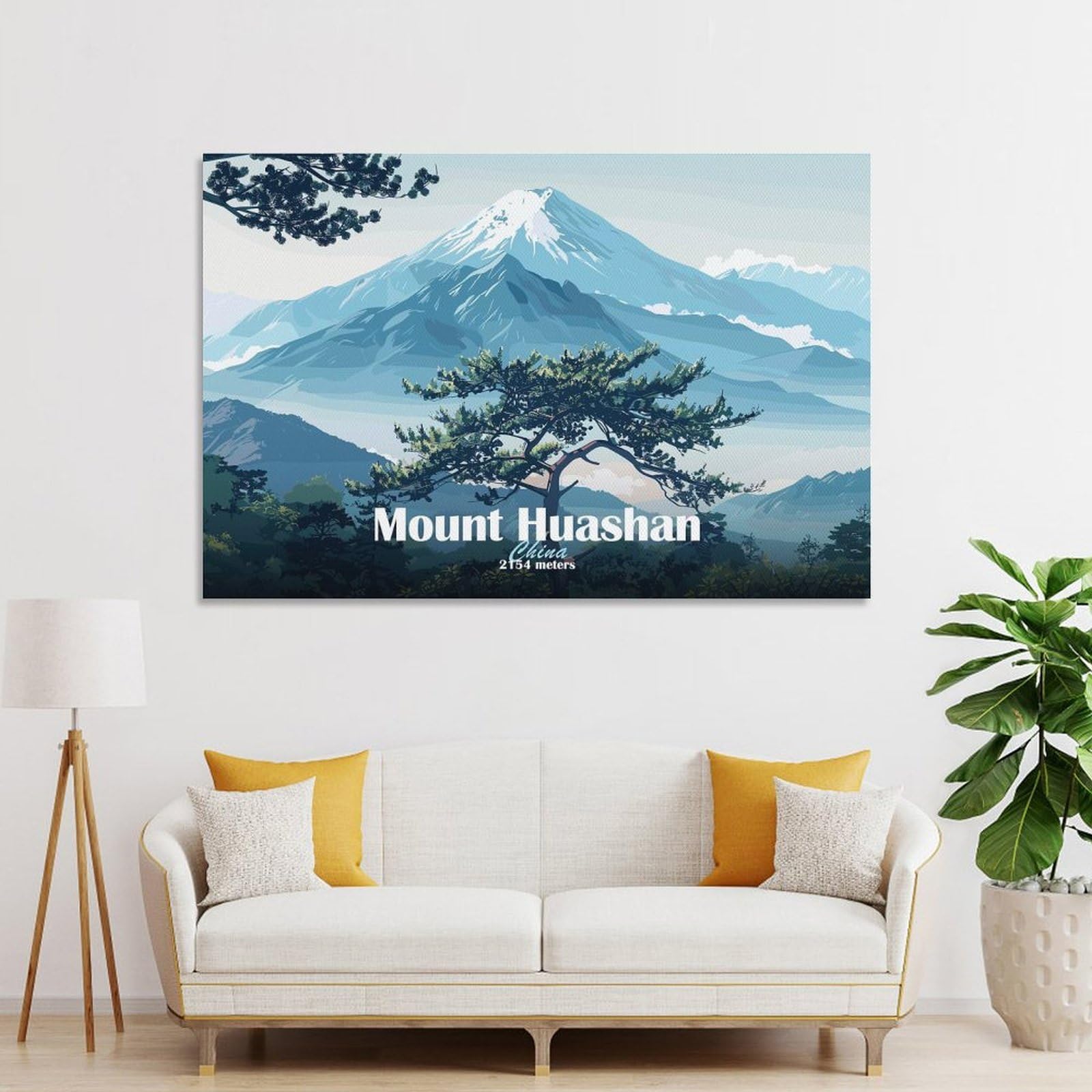 Junmoney Mount Huashan, China Canvas Wall Art, 20x30inch(50x75cm), for Wall Displays, Bedrooms Or Room Updates, Ideal for Building A Coordinated Art Wall