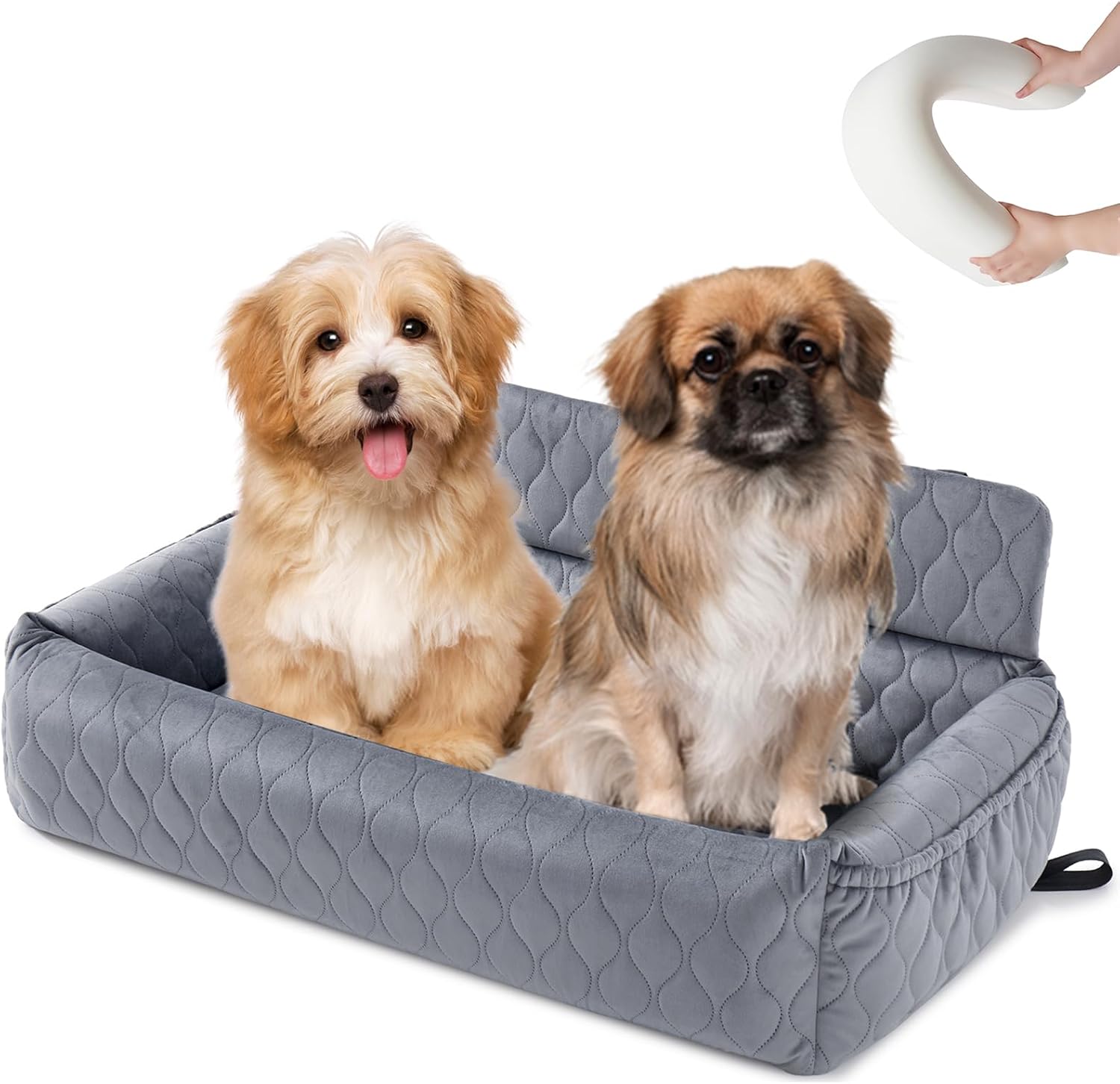 Dog Car Seat for 2 Small or Large Dogs, Dog Booster Car