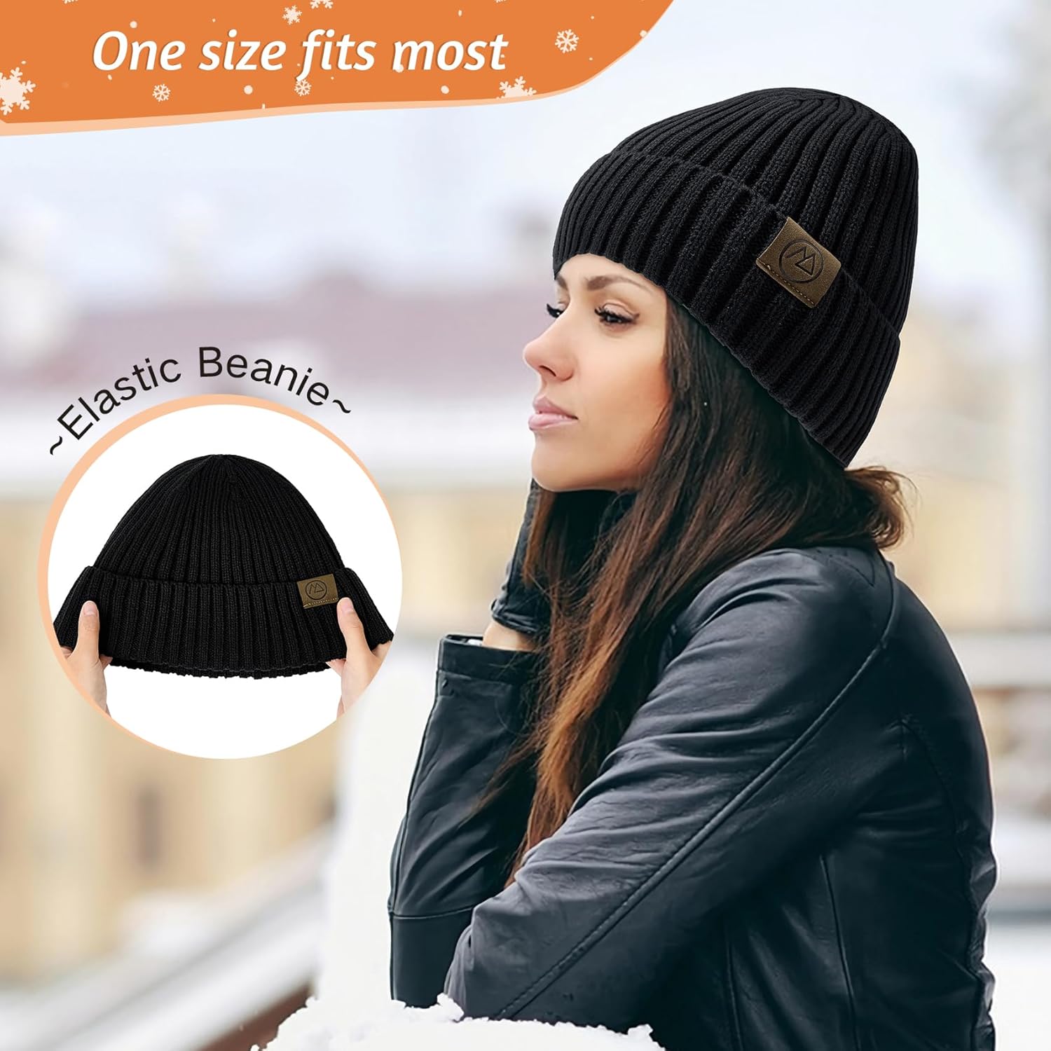 Unisex Satin Lined Beanie Warm Winter Hat Silk Lined Beanie for Women Men Knit Slouchy Hat - Image 2