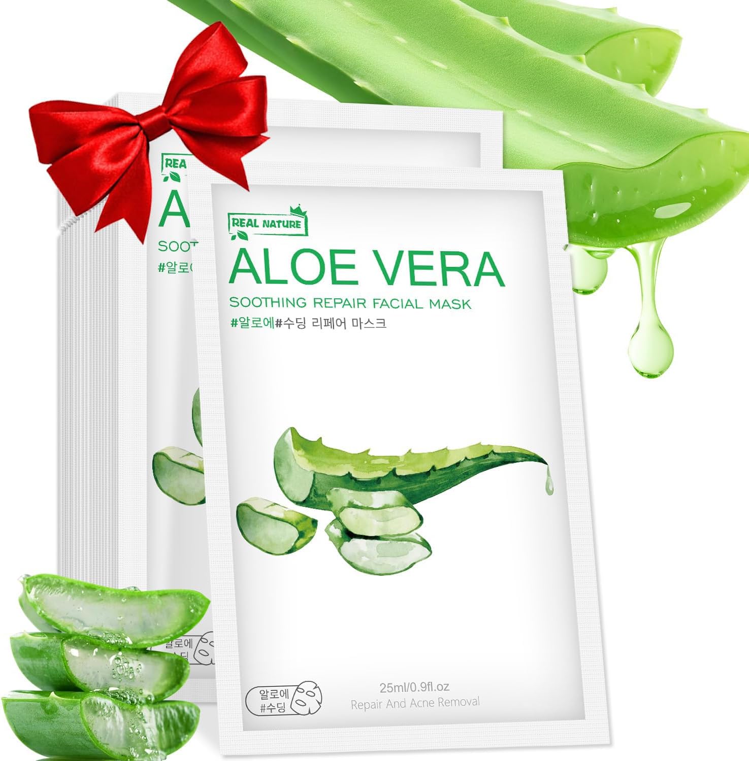 Aloe Vera Face Mask,Hydrating Face Masks Skincare For Dry, Oily,Sensitive Skin,Aloe Facial Skincare Sheet For Moisturizing, Soothing, Calming, Sun Care,Acne, Facial Masks for Women Skin Care 10-Pack