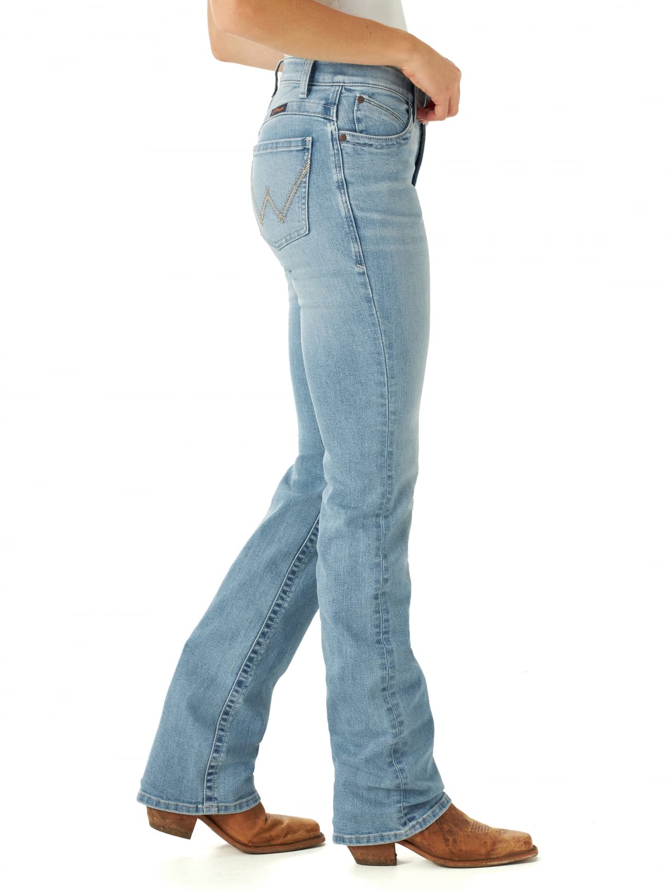 Wrangler Jeans elásticos Western para niña, Lavado Ligero, 19-34
