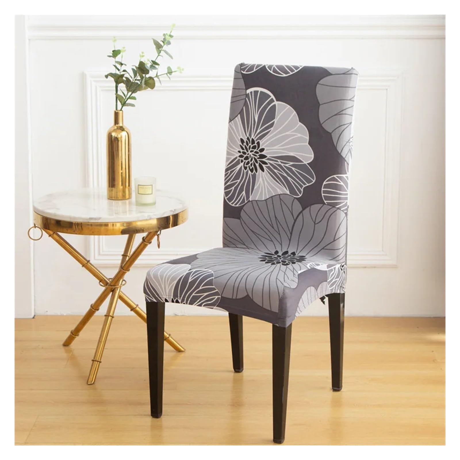 GCYEIDMA Printed Chair Covers 4/6pcs Stretchy Dining Chair Covers with Floral Print - Removable & Machine Washable Slipcovers(B,4PC)