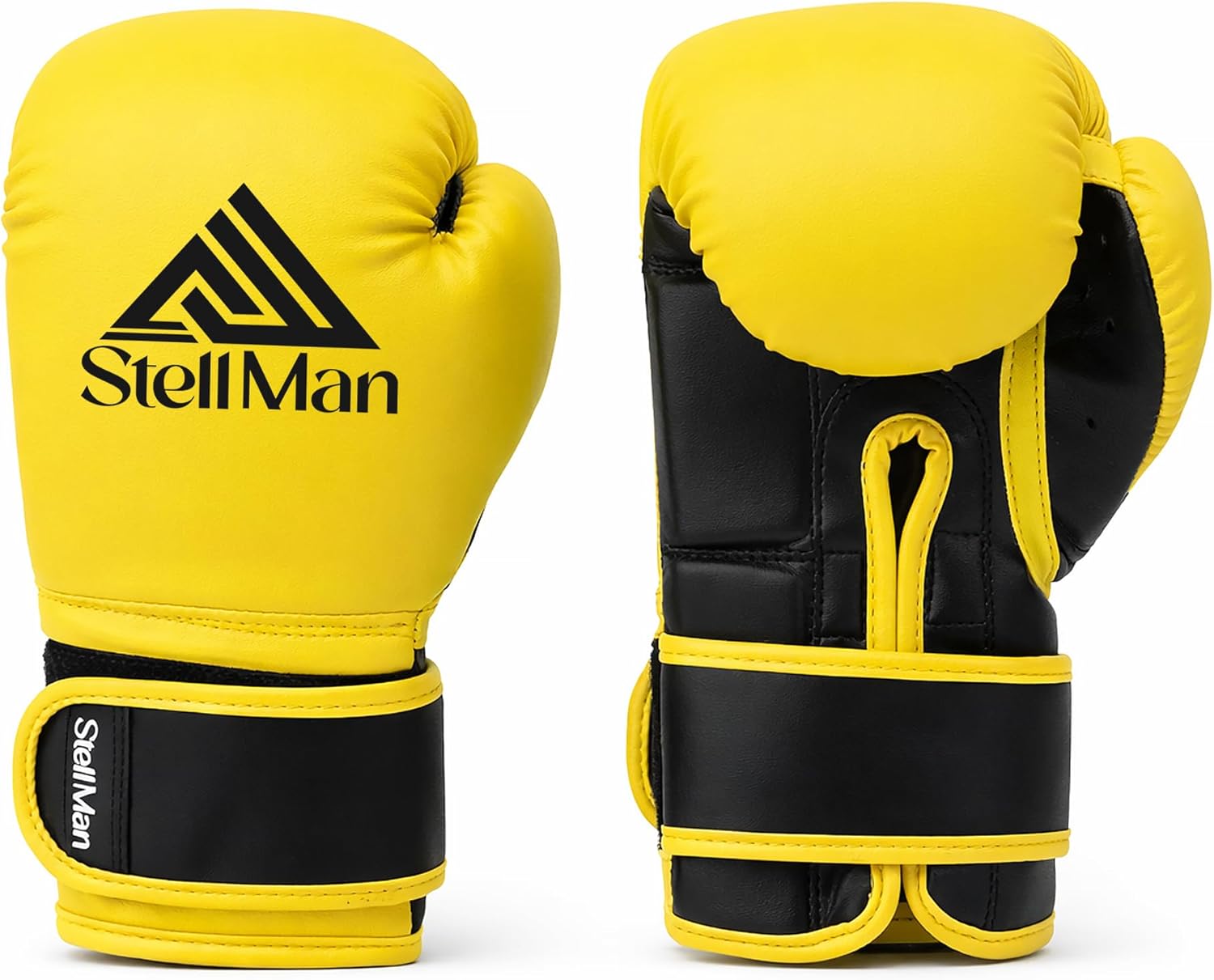 Boxing Gloves Yellow Muay Thai MMA Kickboxing Pro Training Sparring Kids 6 8 OZ Fit Hook and Loop Closure Ventilation Wrist