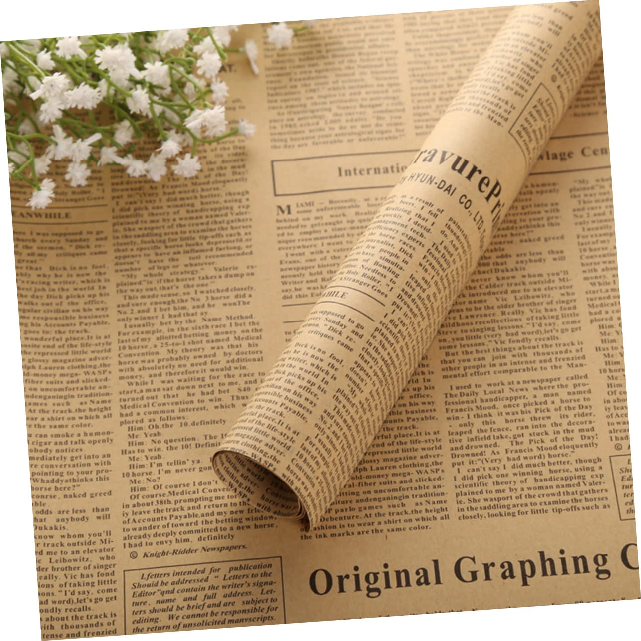 Amosfun 50blätter Vintage-kraftpapier für Geschenkpapier Blumenverpackung und Papierverpackungen Reißfestes Geschenkpapier aus Hochwertigem Papier Geeignet für Geburtstag Zufälliger Stil