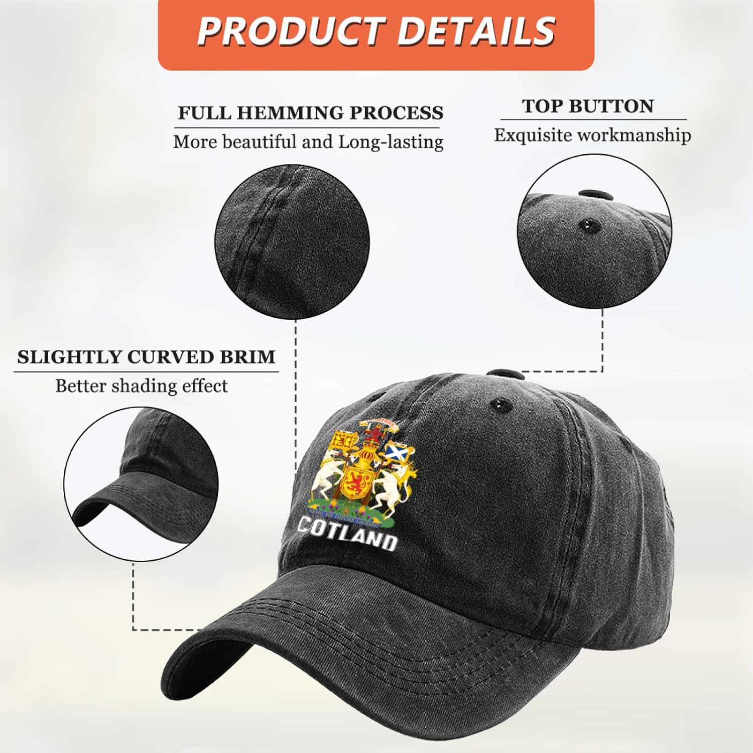 Coat of Arms of Scotland Flag Scottish Emblem Baseball Cap for Men Women - Image 8