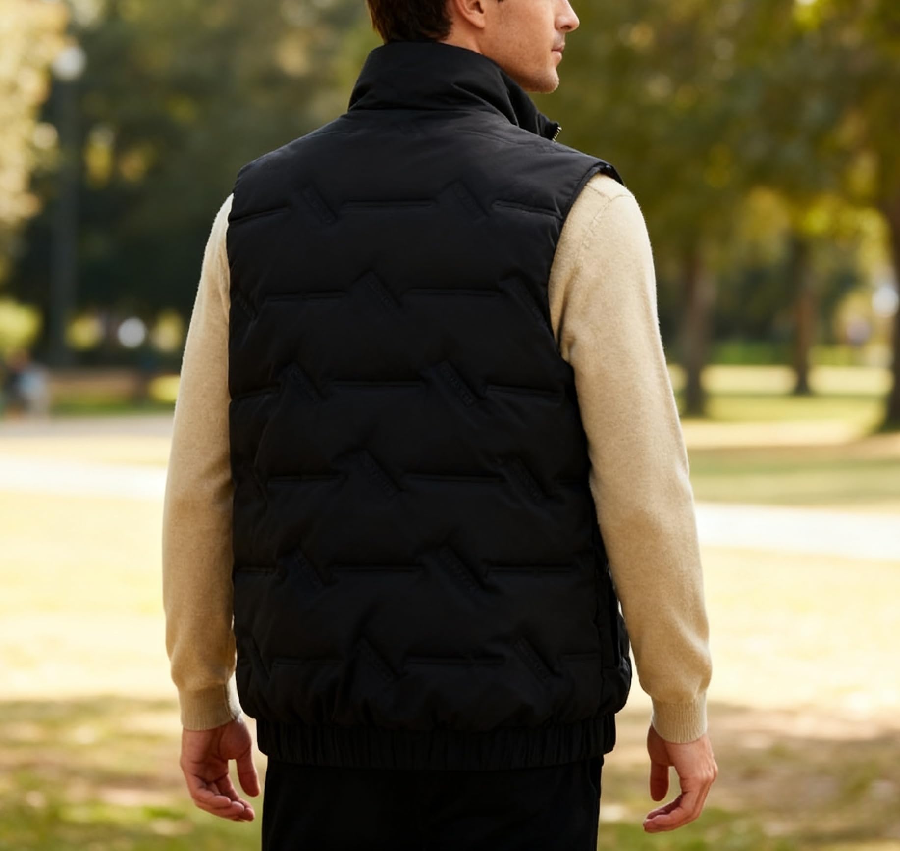 Gilet Uomo Invernale,Gilet Imbottito Invernale Trapuntato Da Uomo, Foderato In Pile, Leggero, Senza Maniche, Con Tasche Con Cerniera, Per Corsa, Pesca, Escursionismo All'Aperto