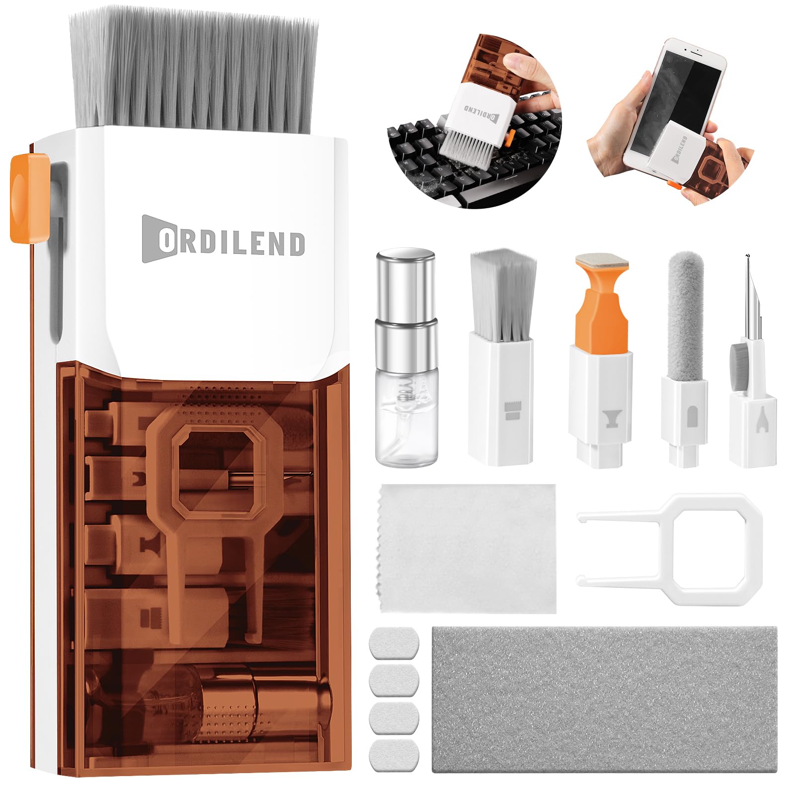 Ordilend Tastatur Reinigungsset Laptop Reinigungsset for MacBook Handy | Tastaturreiniger mit Bürste Keyboard Cleaner for PC, Computer, Einfach zu Bedienen und zu Tragen mit Patent, Gaming Zubehör – Amazon Angebot