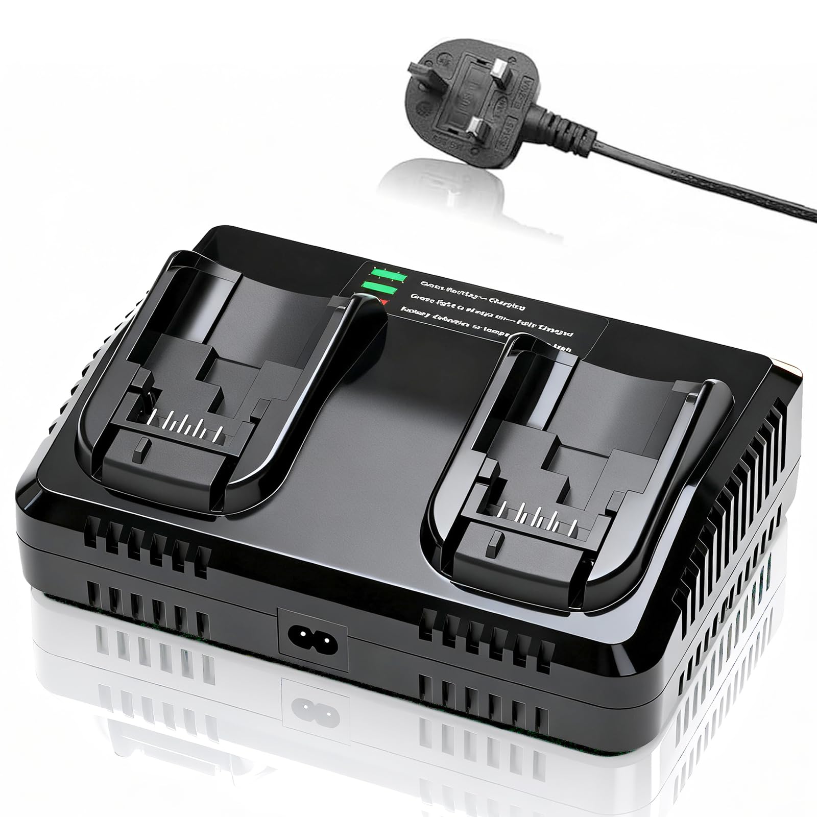 Battery Charger Replacement for Dewalt 12V-18V Battery, 2-Ports Fast Charger Compatible with for Dewalt DCB Series Tools Lithium Battery 18V, Compatible with DCB182 DCB184 DCB203 204 205 206 201 127 — image 1