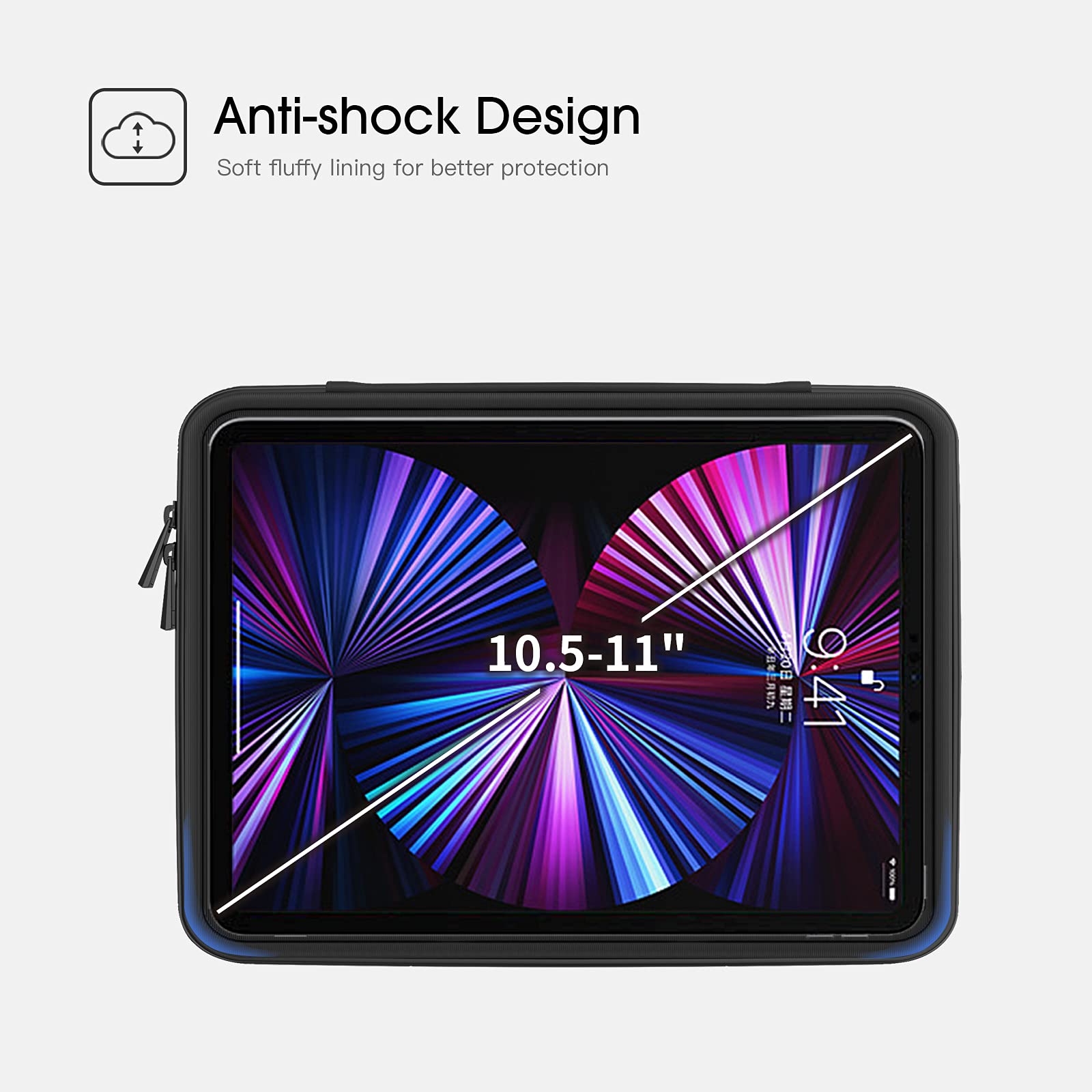 Smatree Twarde etui do iPada Air 27.7 cm 2022 z torbą do przenoszenia kompatybilne z iPadem Pro 27.9 cm 2021 / iPad Air 27.7 cm / 26.7 cm/iPad 25.9 cm / 27.9 cm Samsung Galaxy Tab S7 / Surface Go 3 -