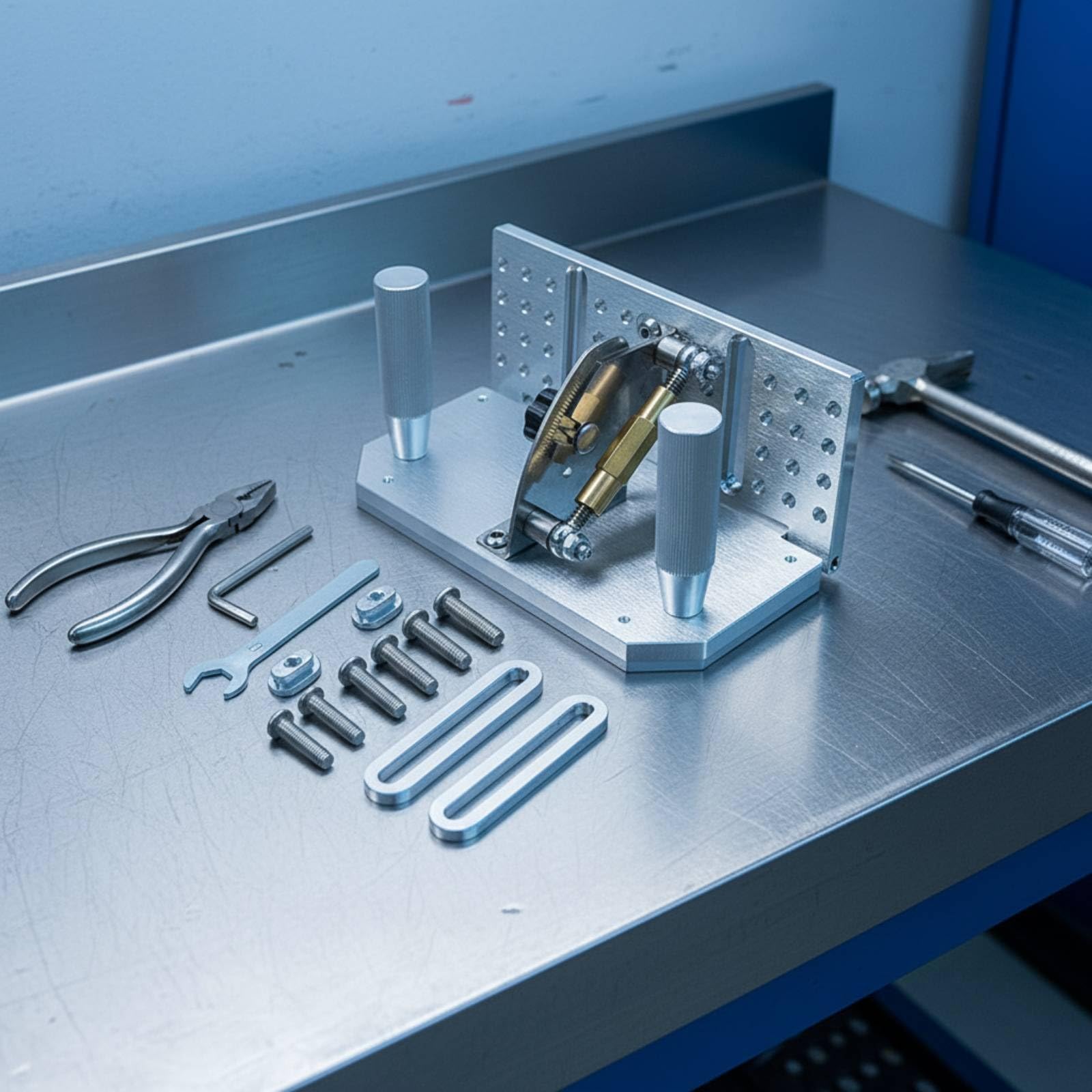 Verstellbare Bandschleifer Schleifhilfe mit Doppeldruckplatten Führung für Präzisionskanten An Klingen aus Und Aluminium für Handwerker Und Den Täglichen Gebrauch
