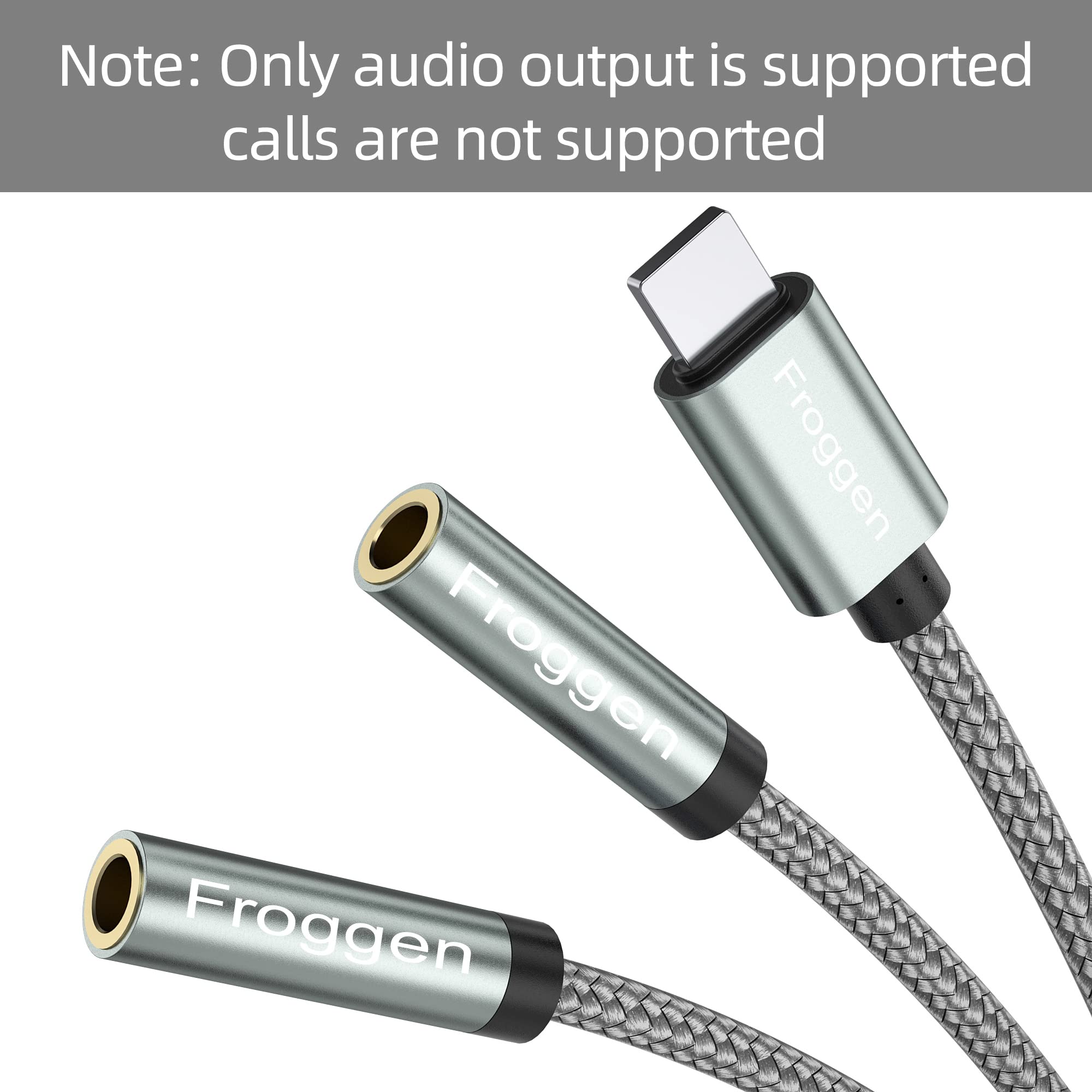 Froggen Lightning to 3.5 mm 2 Headphone Jack Adapter, Compatible with iPhone