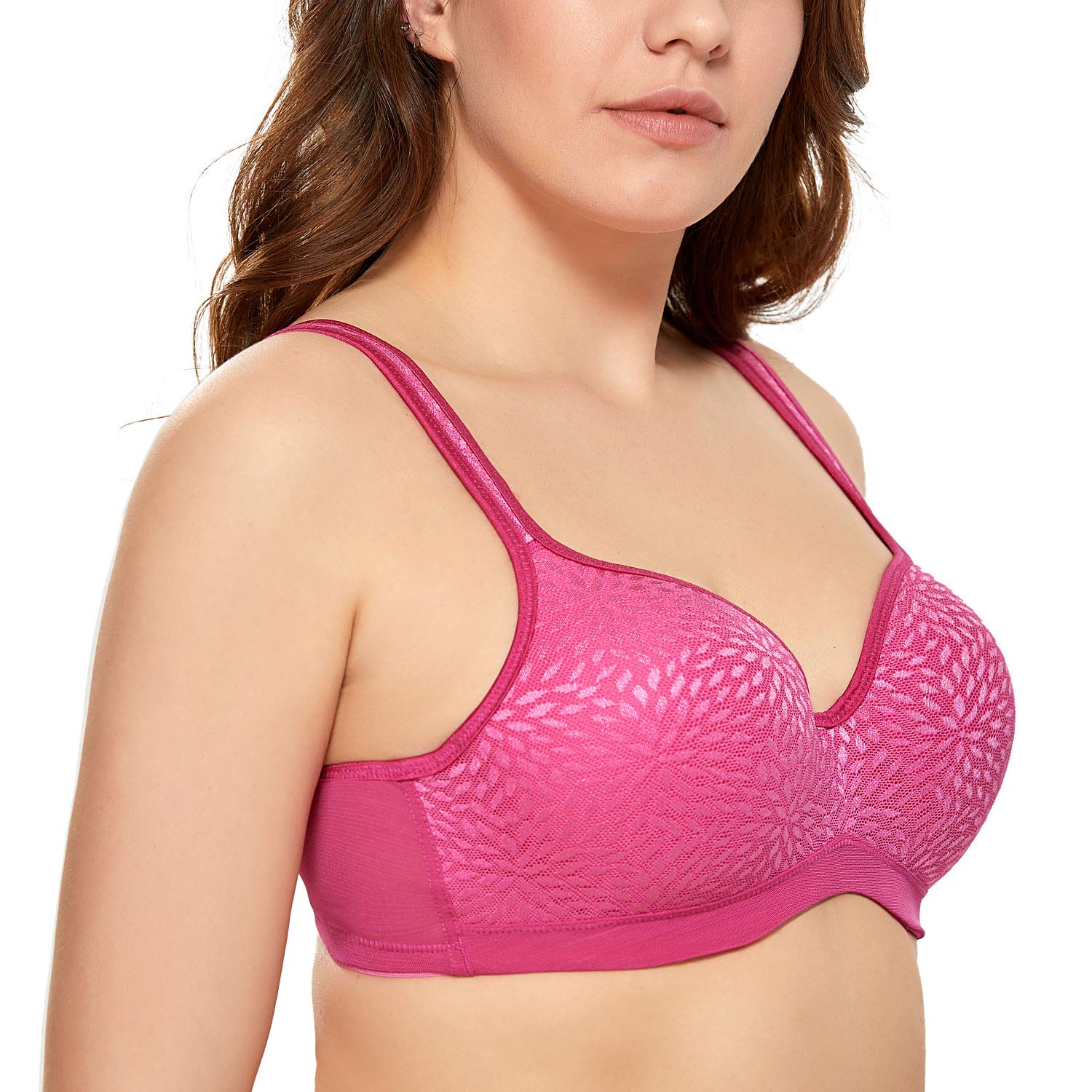 Women's Jacquard Smooth Underwire Firm Support Contour Balconette Bra
