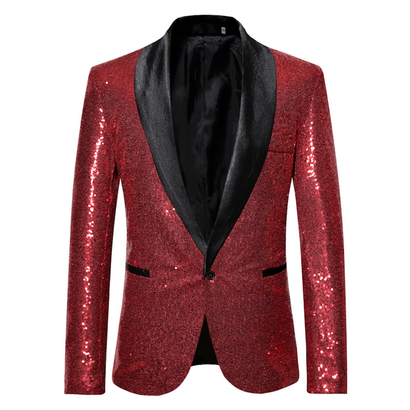 Cokbyavla Shiny Floral Suit Jacket Stylish Party Wedding Banquet Prom Tuxedo,Sequin Jacket Men Glitter Outfit Men Mens Holiday Party Outfit Mens Gold Suit Blazers-and-SPO(19Wine,XXL)