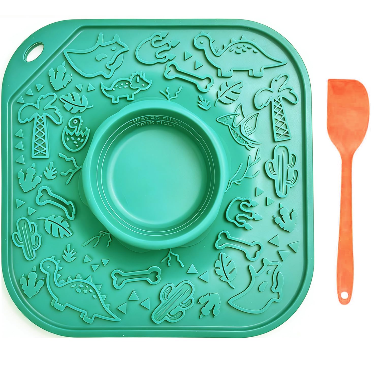 Leckmatte für Hund & Katze, 2 in 1 Slow Feeder Hund Leckmatte mit Schüssel, Lebensmittelqualität Silikon, Erdnussbutter Leckpad für Langeweile Angstlinderung, Perfekt für Haustiere Baden
