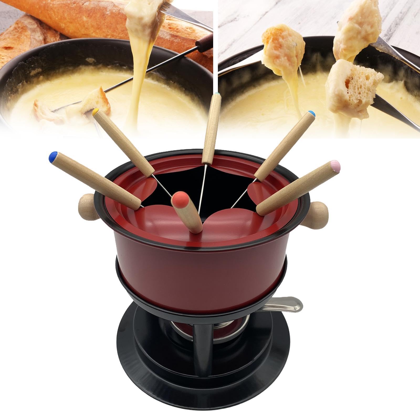 Qectial Fonduetopf, Fondue Set, Robustes Käse Fondue Set, Fonduetopf, Fonduetopf Set für Desserts, Fleisch, Hochzeiten, Outdoor Feste
