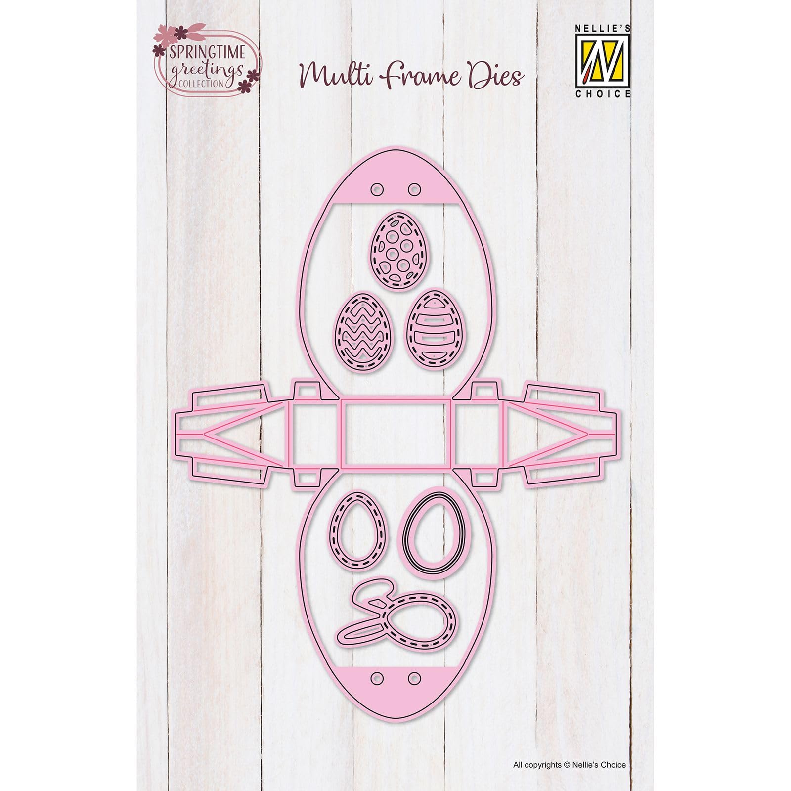 Nellie's Choice Cutting Die for Easter Egg Gift Box 2.6 x 3.3 x 0.8" / 6.5 x 8.5 x 2 cm - 8 Wrapping Dies - Card Making Supplies and Metal Craft Dies for Scrapbooking, DIY and Paper Crafts