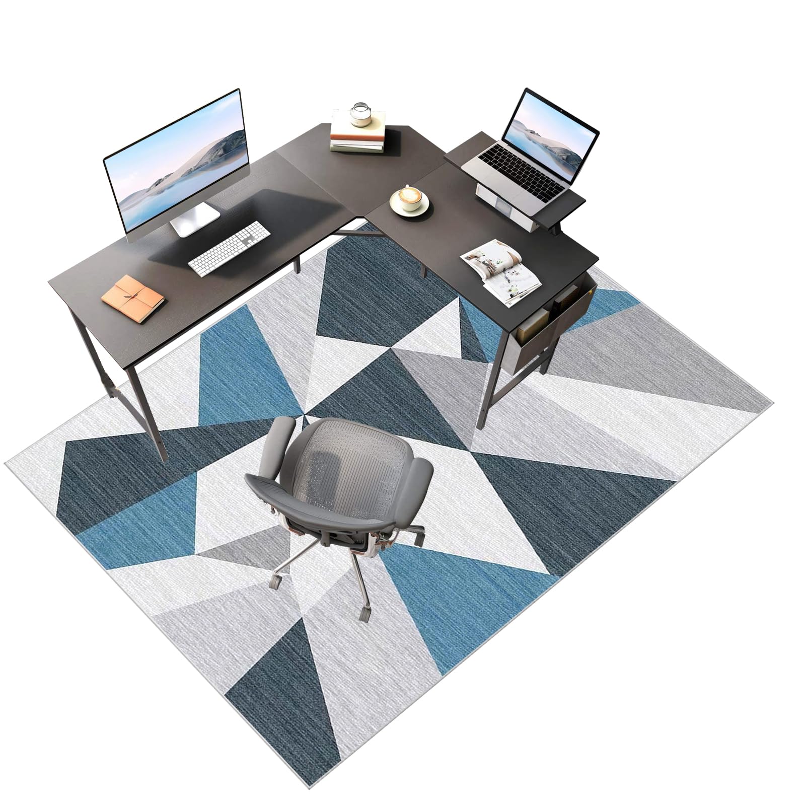 Tapis Chaise de Bureau, Tapis de Chaise Gaming Tapis Protection Sol Chaise Bureau Antidérapant Tapis de Sol Bureau Lavable pour Sols Durs Parquet 180 x 230 cm