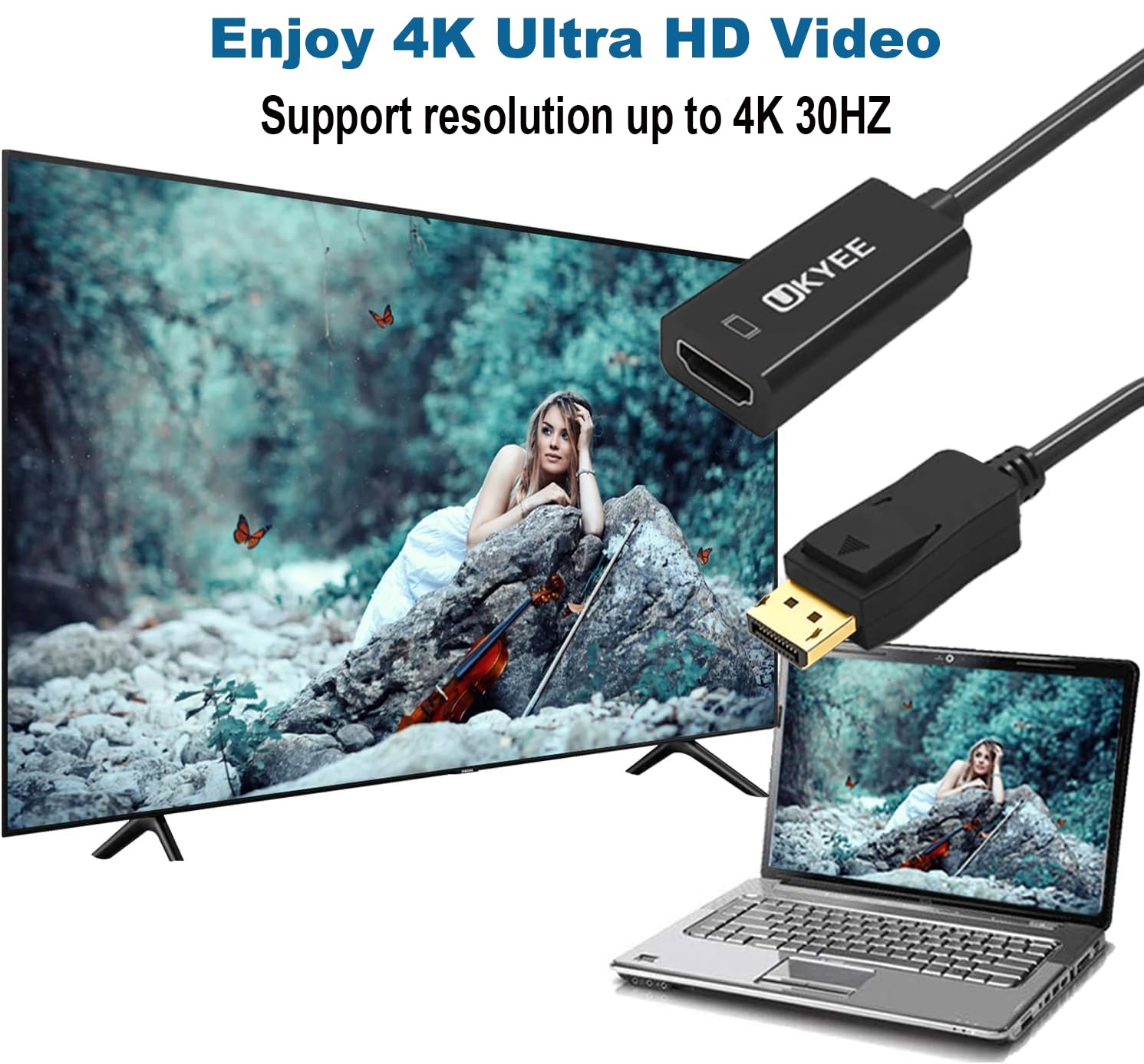 Lot de 10 adaptateurs Displayport vers HDMI mâle vers femelle Noir