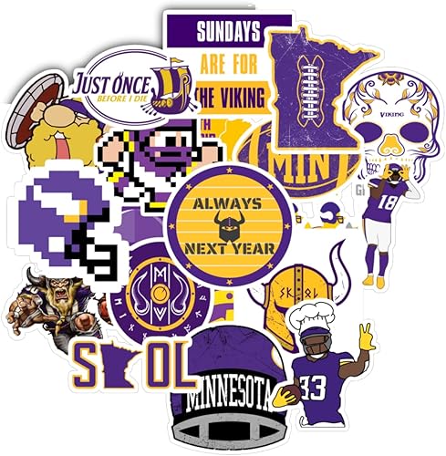 Paquete de 20 calcomanías Vi de Minnesotas, vinilo colorido estético, impermeable, para botella de agua, computadora, laptop, equipaje, teléfono,