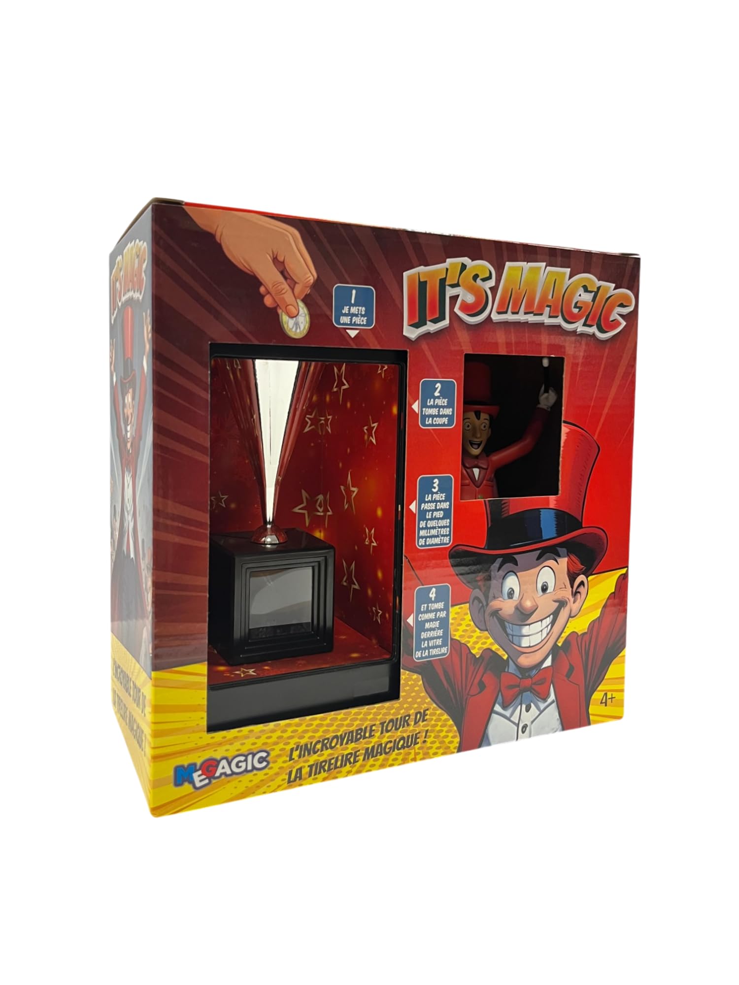 Tirelire Magique Rouge - Illusion d'Optique pour Enfants et Adultes