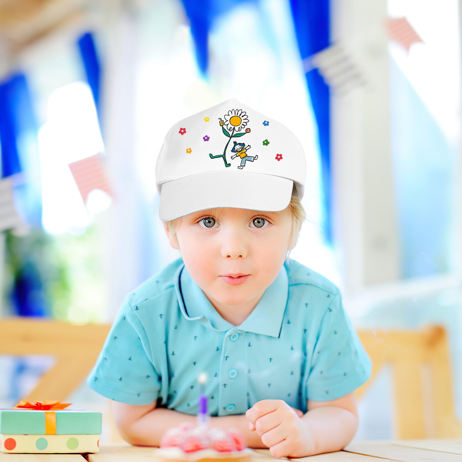 Amosfun 10 Cappellini da Baseball Fai da Te per Bambini, Cappelli con Visiera Dipinti a Mano per Bambini, Materiali per Artigianato Artistico, Cappelli da Sole Casual da Spiaggia