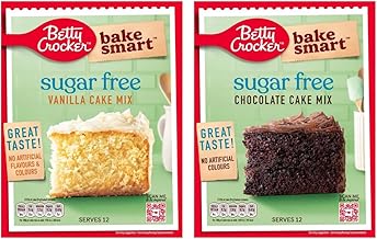 Bake Smart, Sugar Free, Chocolate & Vanilla Cake Mix variety Pack, Great Taste, No Artificial Flavours & Colours, Suitable for Vegetarians, Each Contains 12 portions