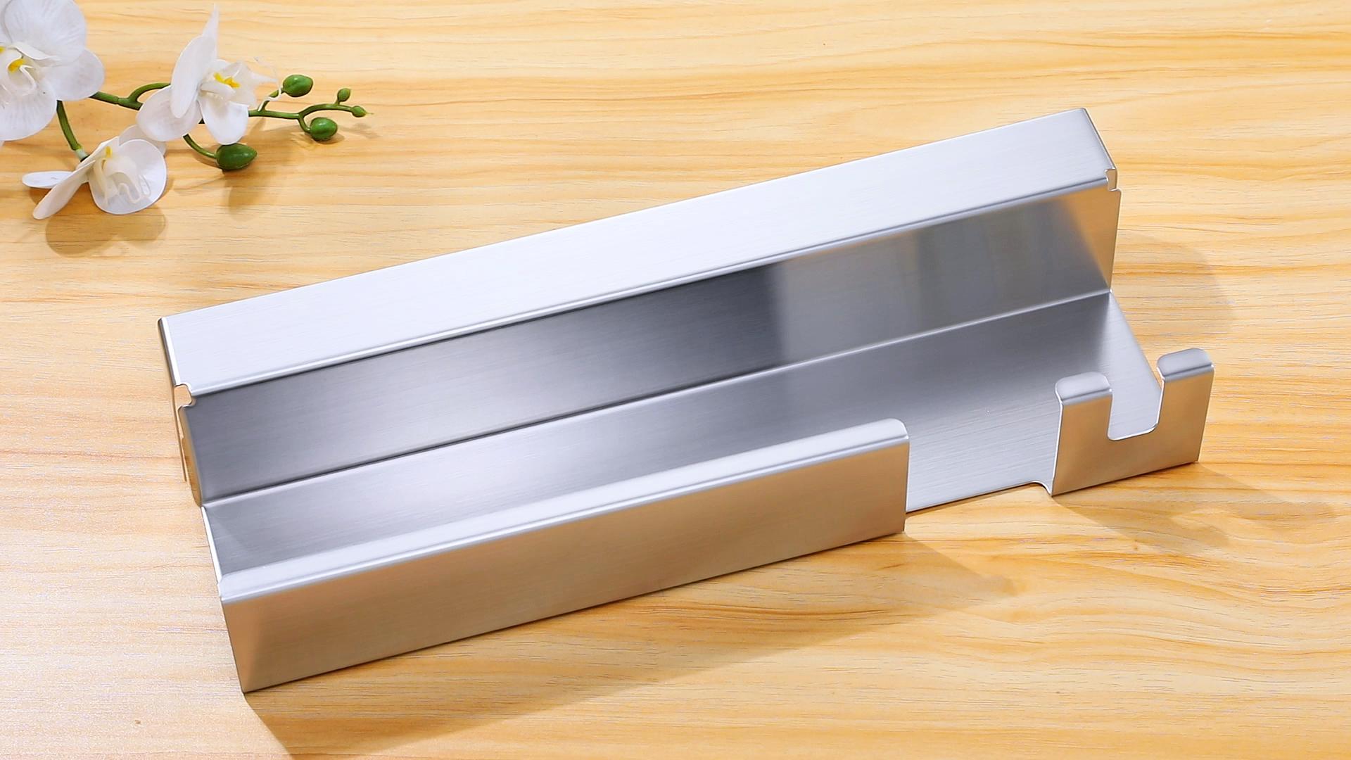 Supporto Parete Per Asciugacapelli E Piastre - Porta Phon In Acciaio Inossidabile Con Adesivo