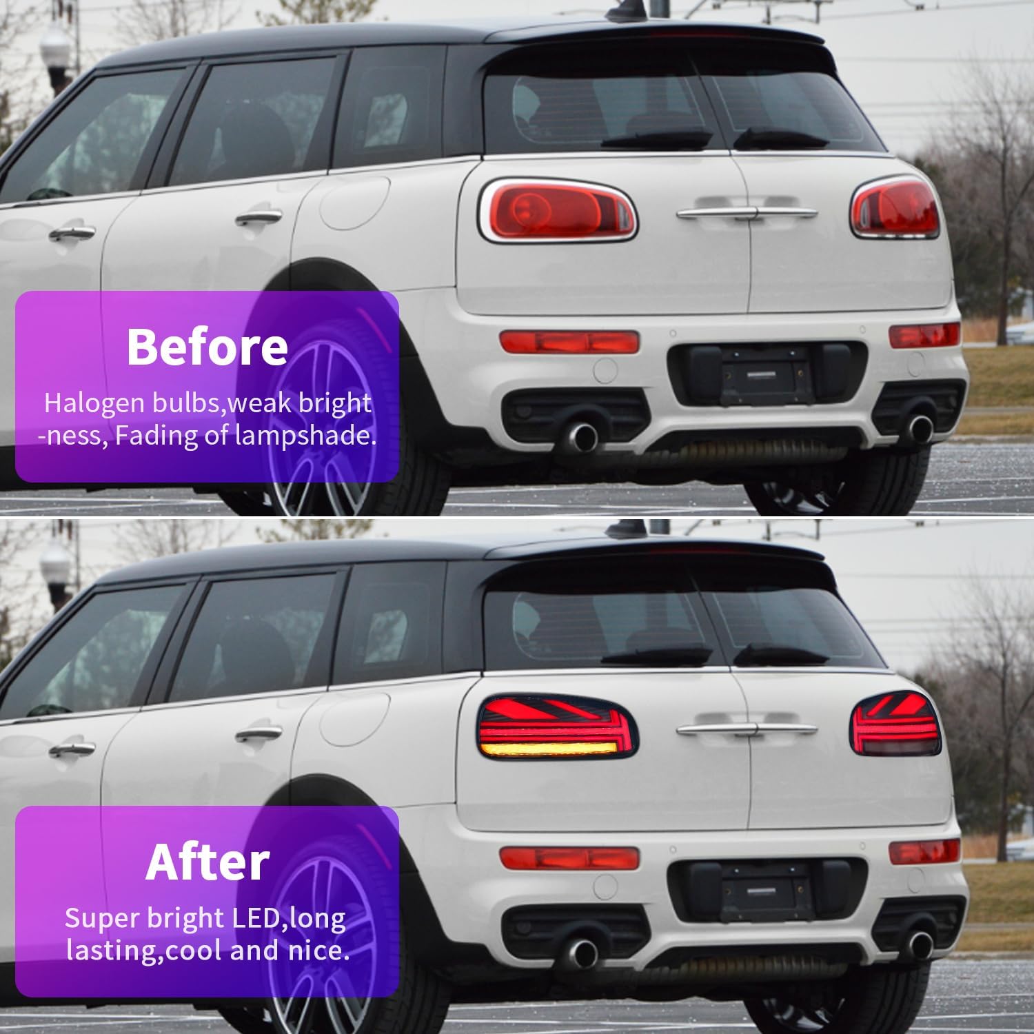 Tail Lights Compatible with 2014-2019 JCW MINI F54 Cooper S Clubman Union Jack Rear Lamp Assembly w/Start Up Animation/Sequential Turn Signals