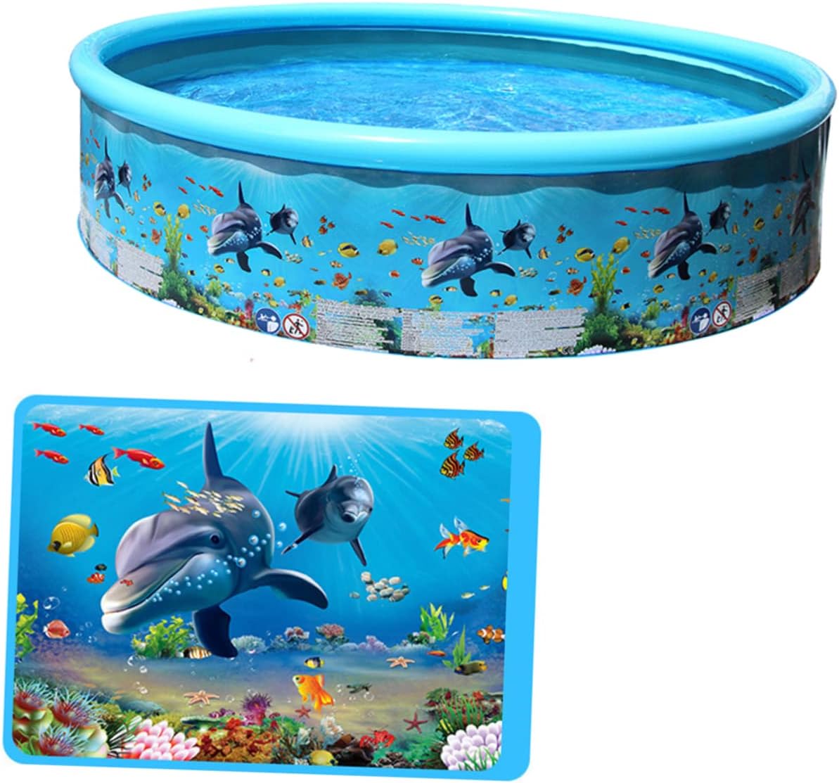 Hemoton 1pc Boy Girl Outdoor Round Swimming Pool Colorful Fish Design Sturdy Construction for Fun and Parent-boy Girl Interaction Dimensions