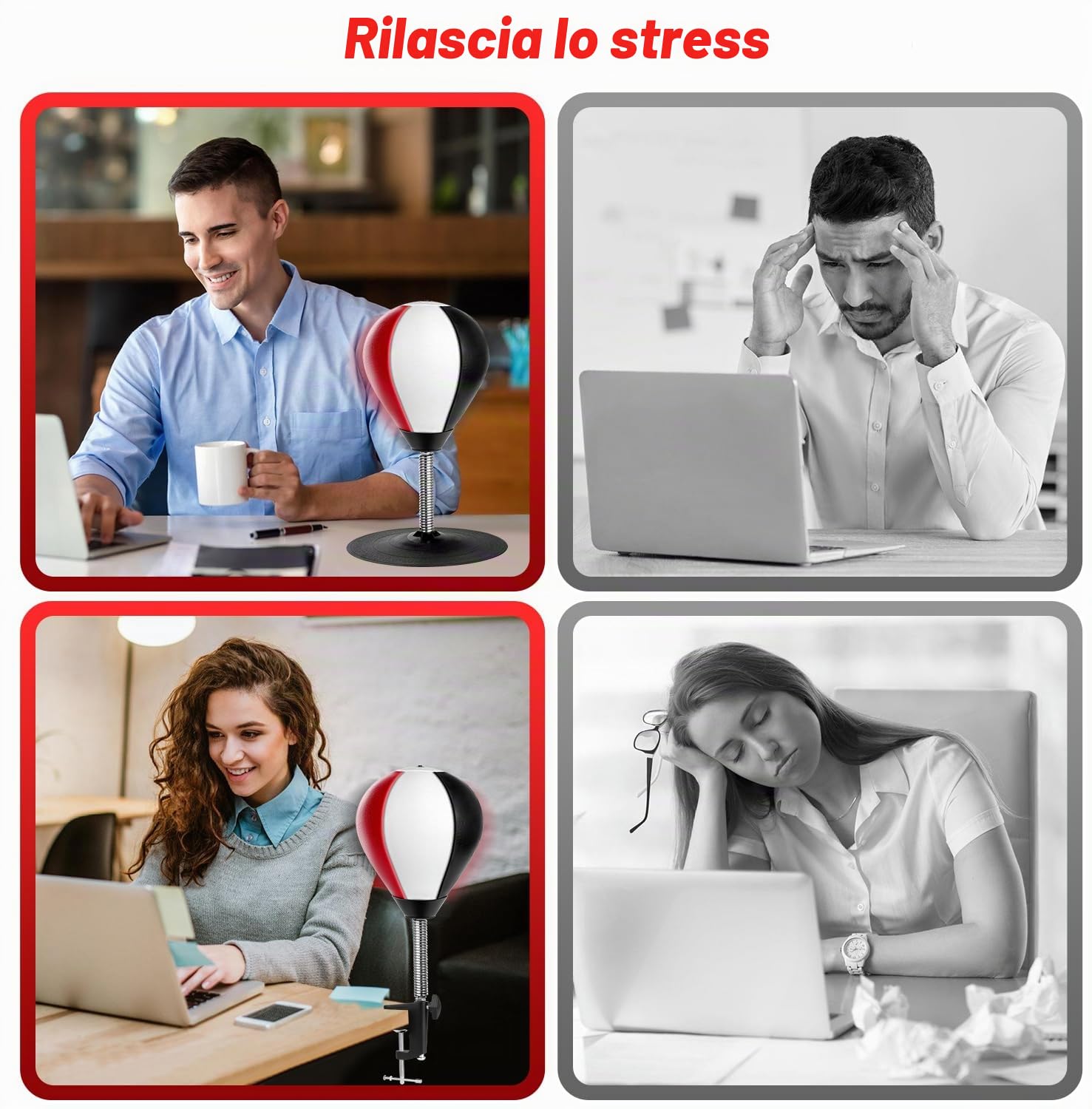 NZQXJXZ Sacco da Boxe da Tavolo, Punching Ball con Ventosa Super Forte e Morsetto da Scrivania per Tavolo da Ufficio e Banconi, Regalo Divertente per Amici o Colleghi