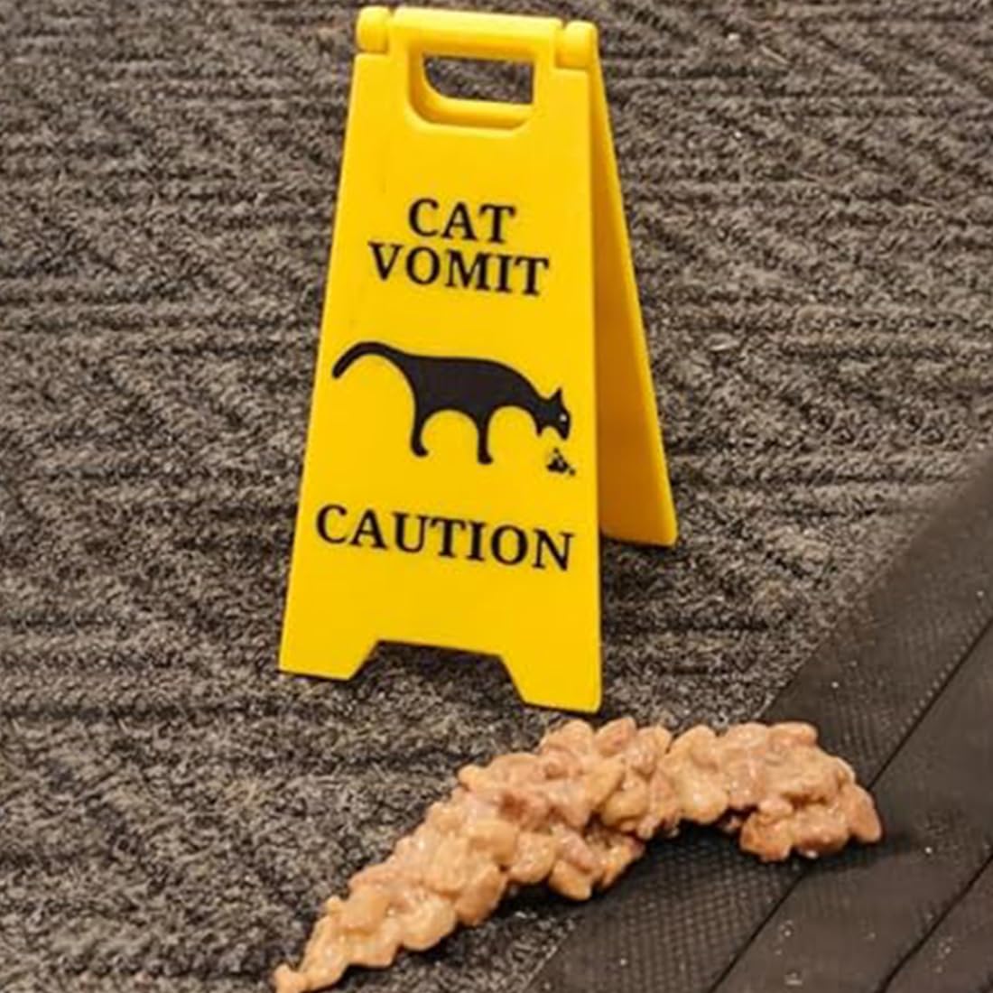 Segnale di vomito di cane, Segnale di vomito di cane divertente Segnale di avvertimento per pavimento bagnato, Segnale di vomito di animale domestico bavaglio in miniatura (B)