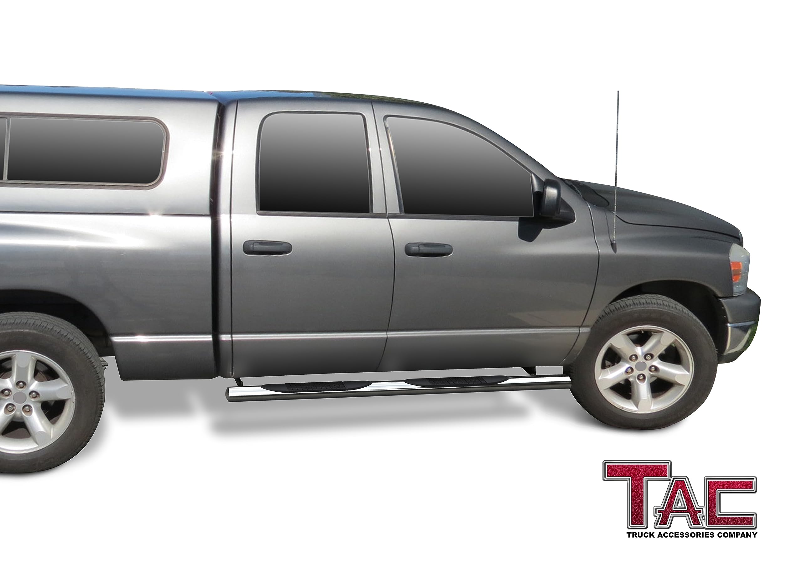 TAC Pedane Laterali Per Dodge Ram 1500 Quad Cab 2002-2008 / 2500/3500 Quad Cab 2003-2009 - 3 Barre - Nero