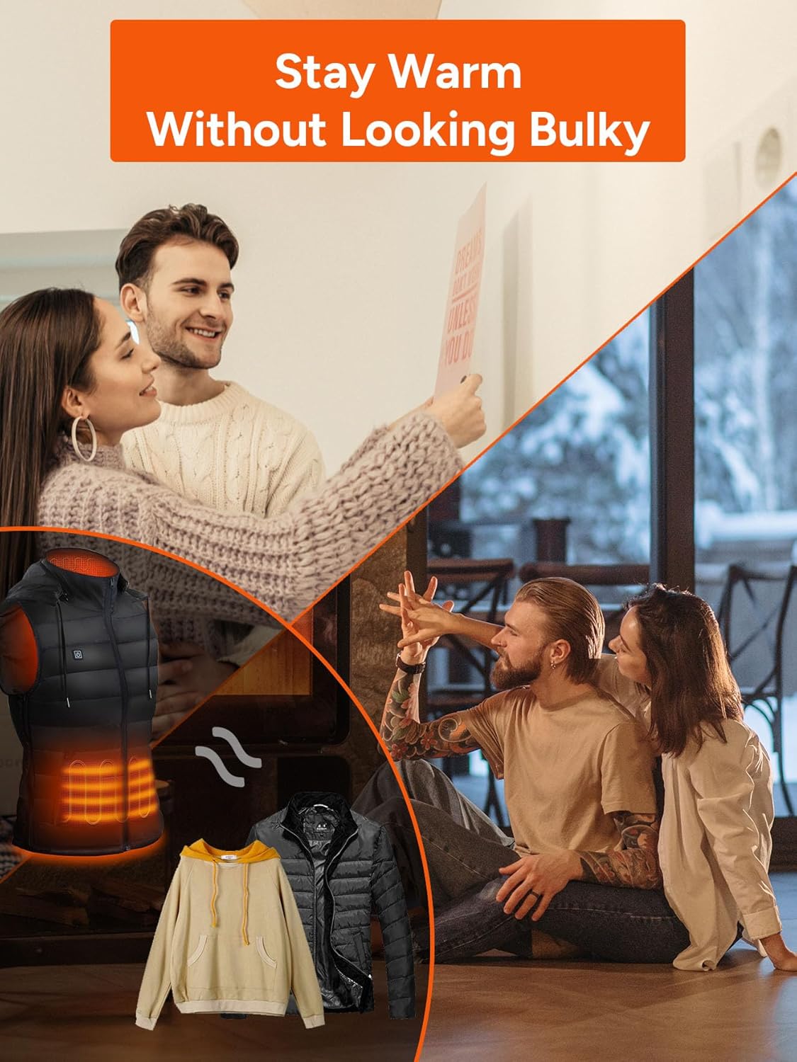 DR.PREPARE Heated Vest, Unisex Winter Hooded Heated Vests Outerwear for Men Women, Lightweight USB Electric Heated Clothing Vest with 3 Heating Levels, Adjustable Size (Battery Pack Not Included) - Image 9