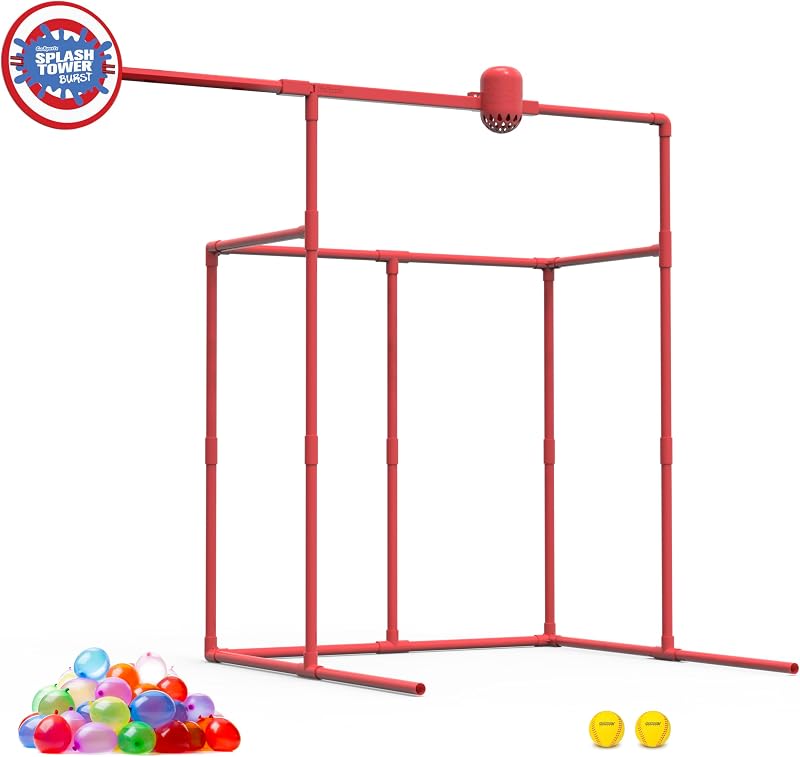 Backyard Water Toy Game for Kids & Family - Carnival-Style Splash Tower Dunk Tank with Water Balloons - Safe Design and Durable Weather-Resistant Construction - Ages 8 and Up