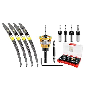 15-Inch Japanese Teeth Reciprocating Saw Blades 4PCS and Countersink Drill Bit Set