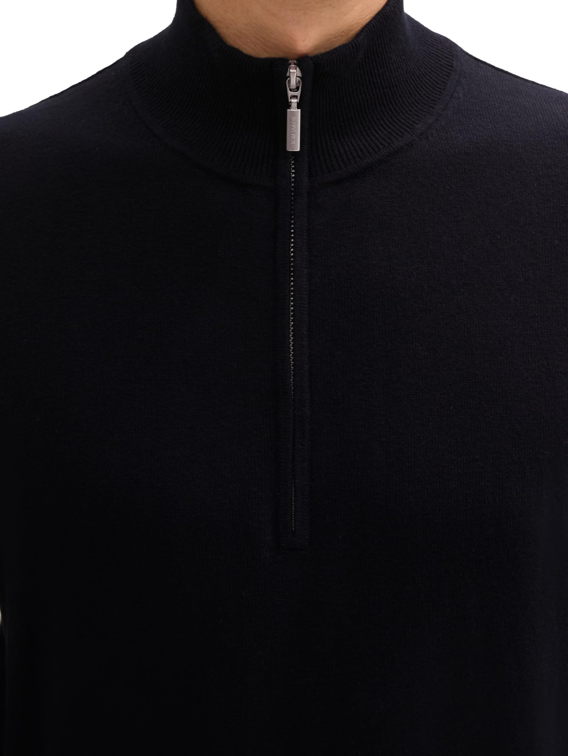 Tom Tailor Herren 1043268 Basic Troyer-Pullover mit Kaschmir
